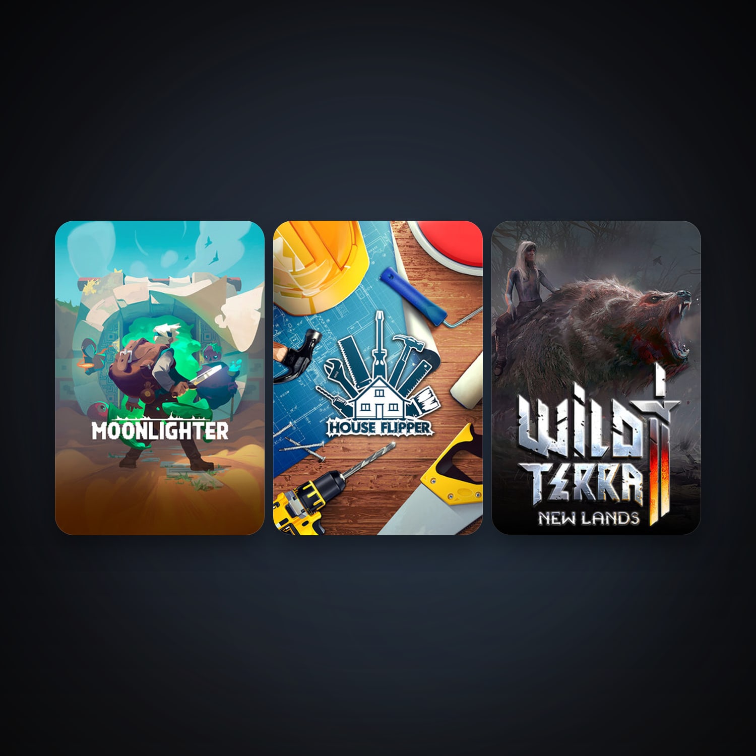 Moonlighter + House Flipper, 9 games, clean — HabibiAccounts
