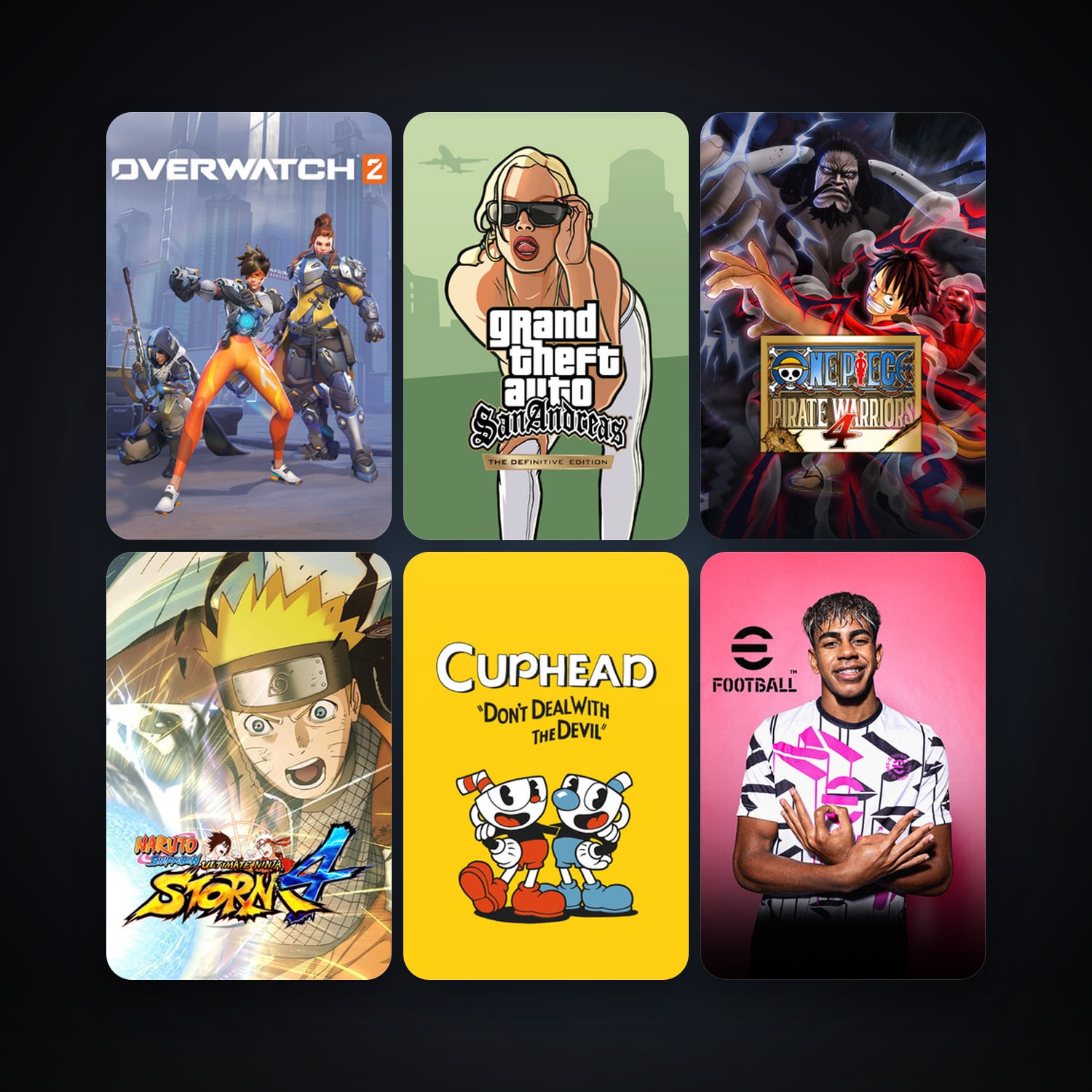 Cuphead + NARUTO SHIPPUDEN: Ultimate Ninja STORM 4, 39 games, clean — HabibiAccounts