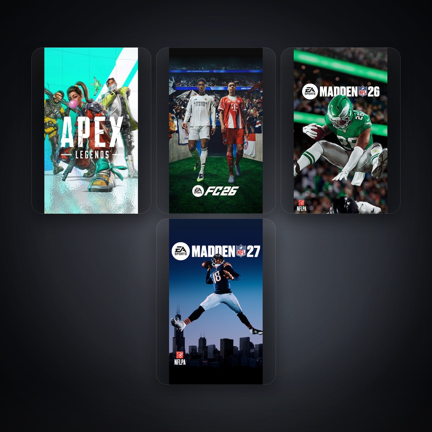 هالحساب إي إيه فيه Apex Legends وEA Sports FC 26، US، 5 ألعاب — HabibiAccounts