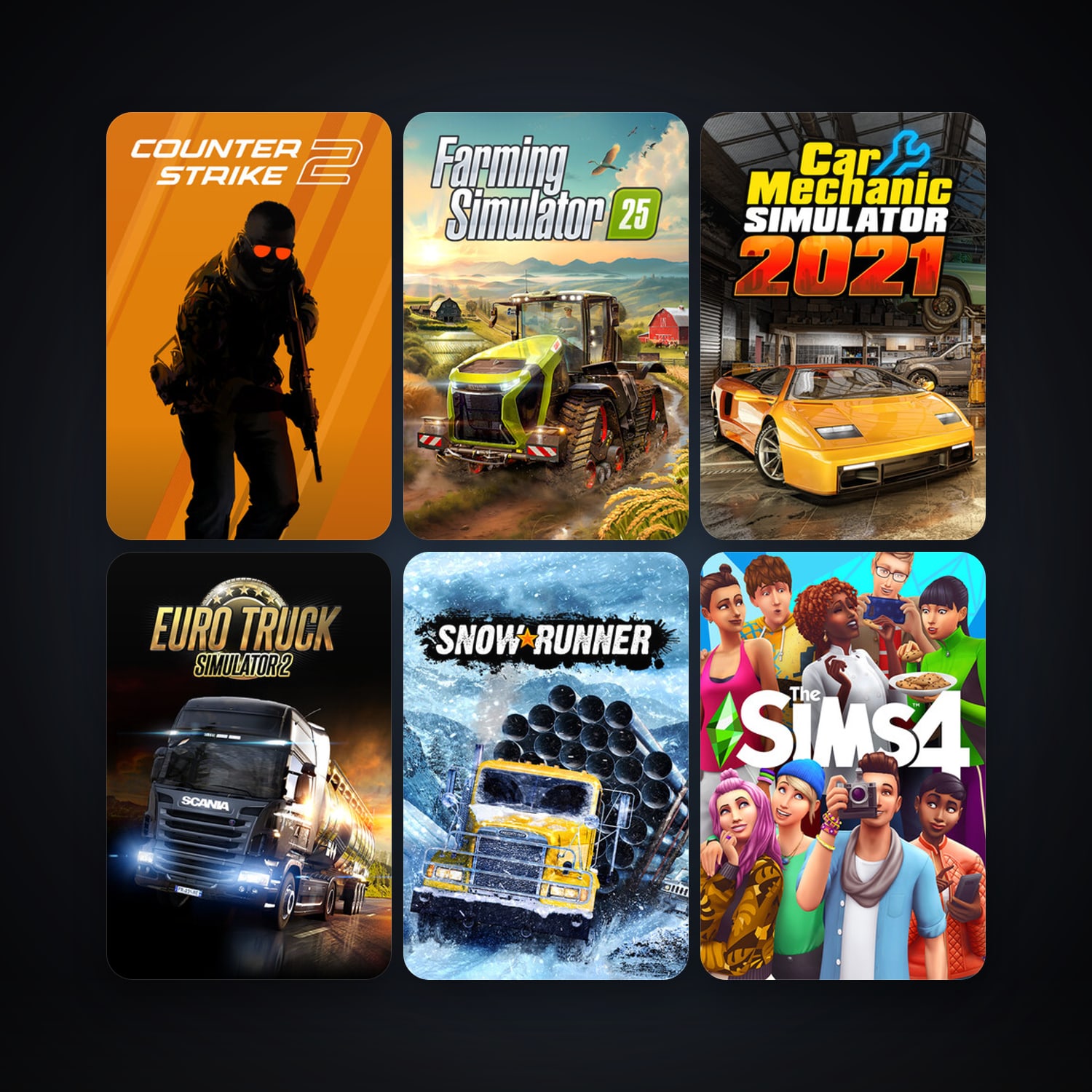 CS2 Prime + Euro Truck Simulator 2, 22 games, clean — HabibiAccounts