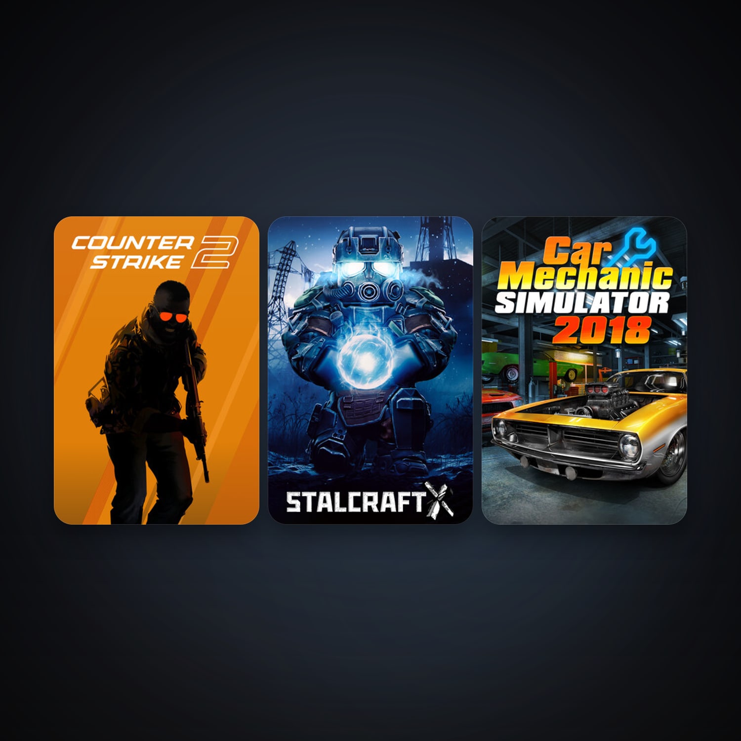 CS2 Prime + Car Mechanic Simulator 2018, 5 games, clean — HabibiAccounts