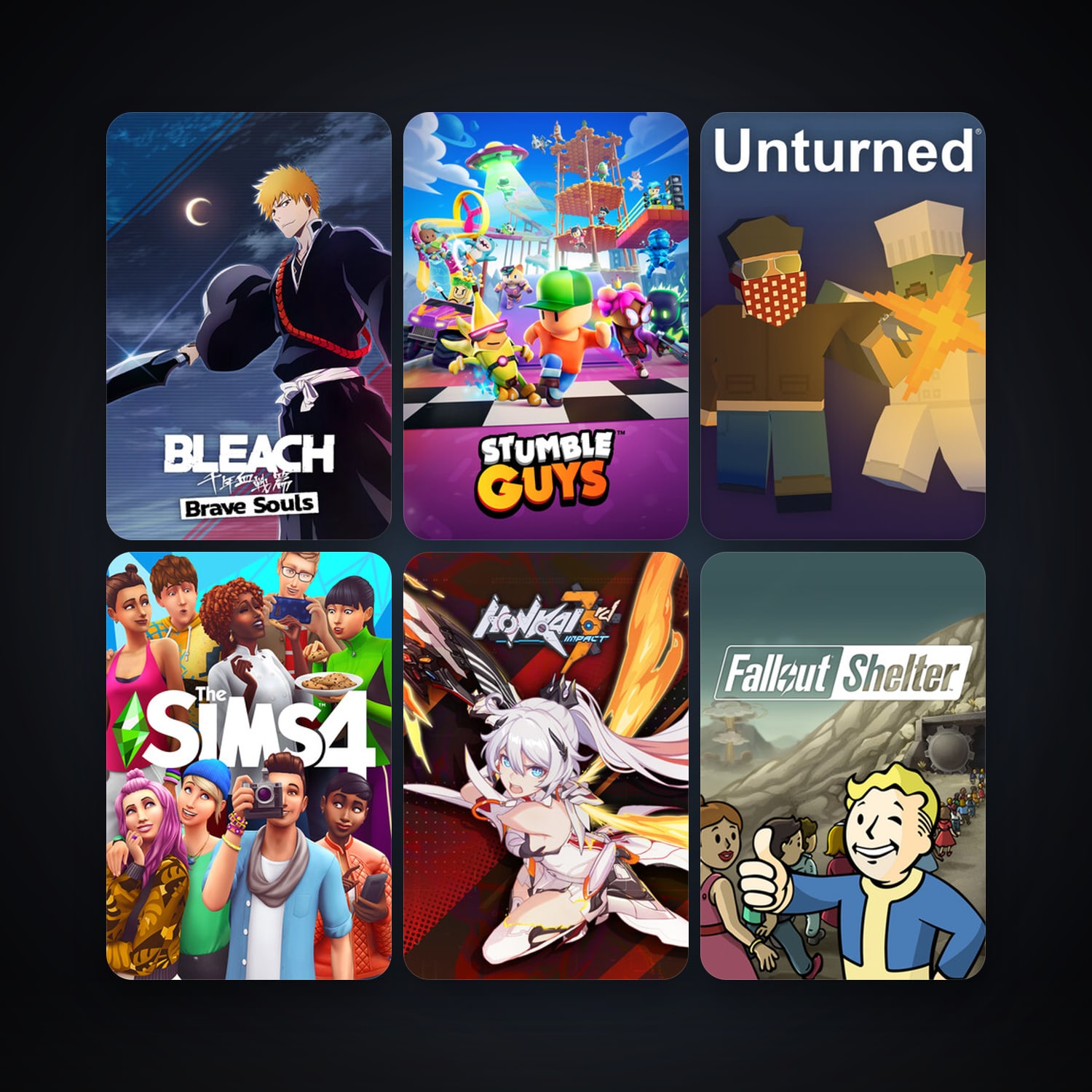 Unturned + Fallout Shelter, 16 games, clean — HabibiAccounts