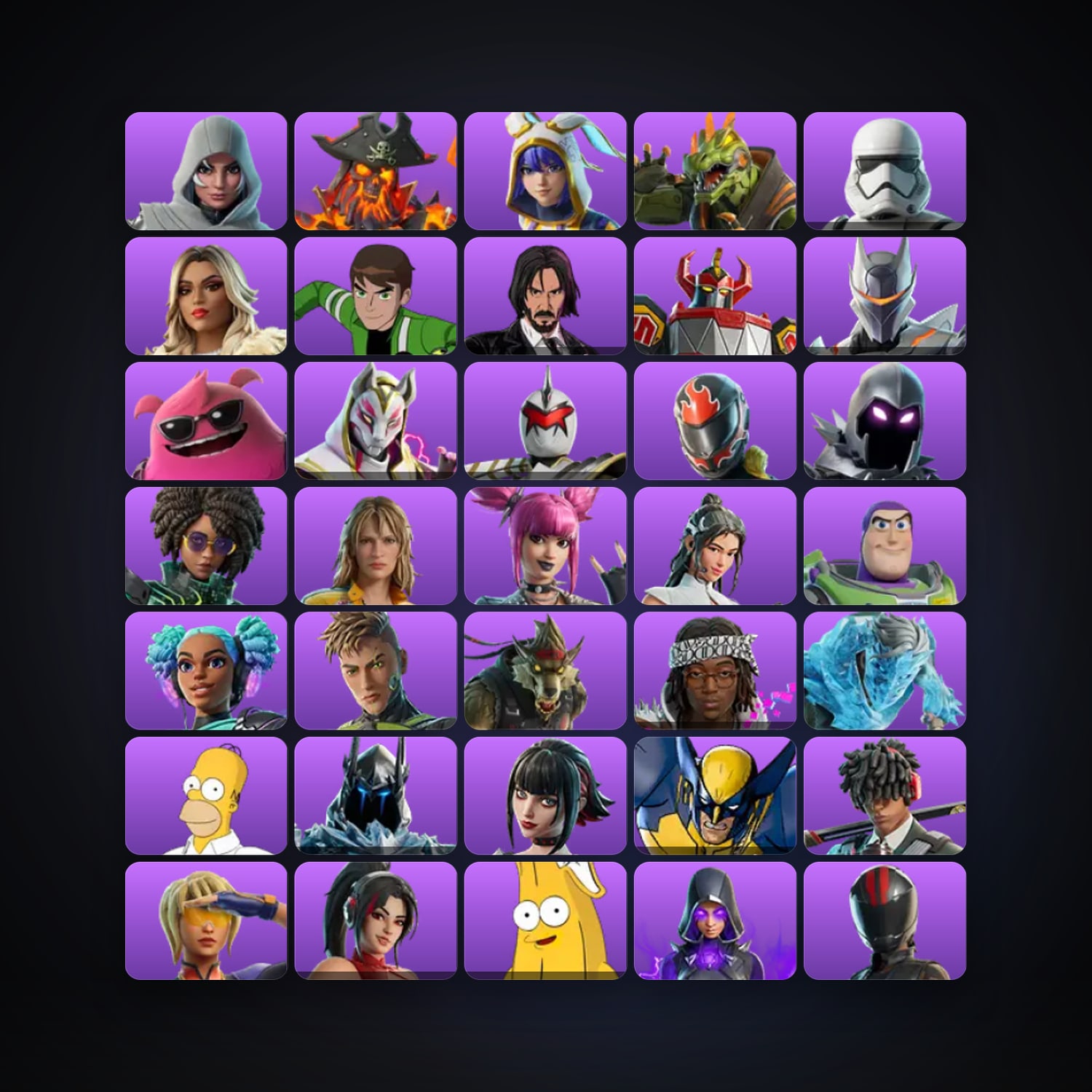 Fortnite locker — 138 skins — 3.3K V-Bucks — lvl 1614 — HabibiAccounts