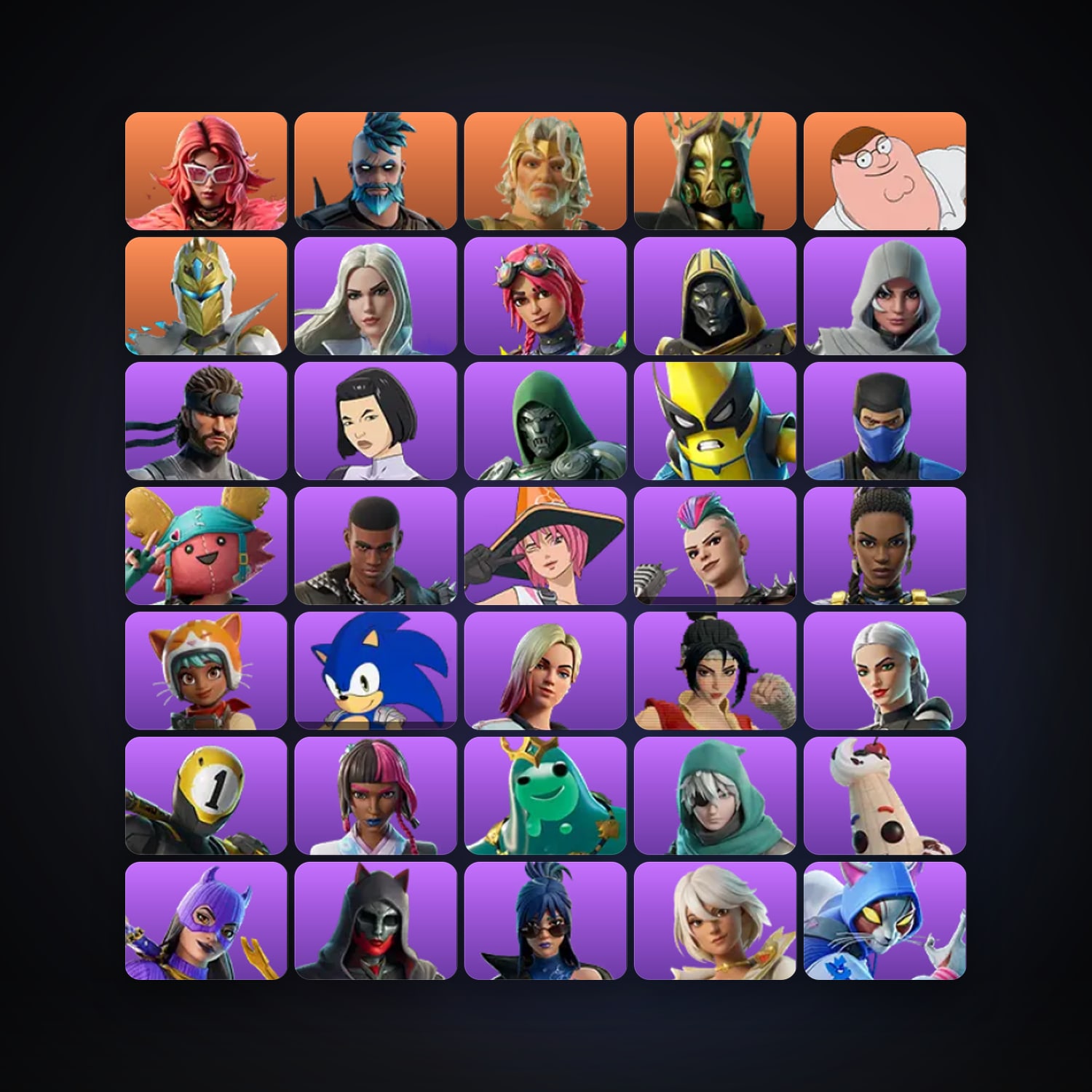 Fortnite locker — 85 skins — 700 V-Bucks — lvl 4133 — HabibiAccounts