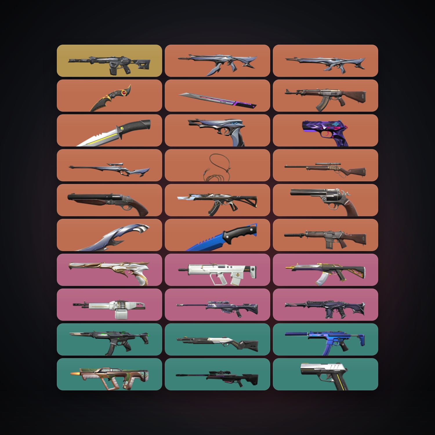 NA Plat 2 locker — 6 knives, 107 skins, lvl 183 — HabibiAccounts