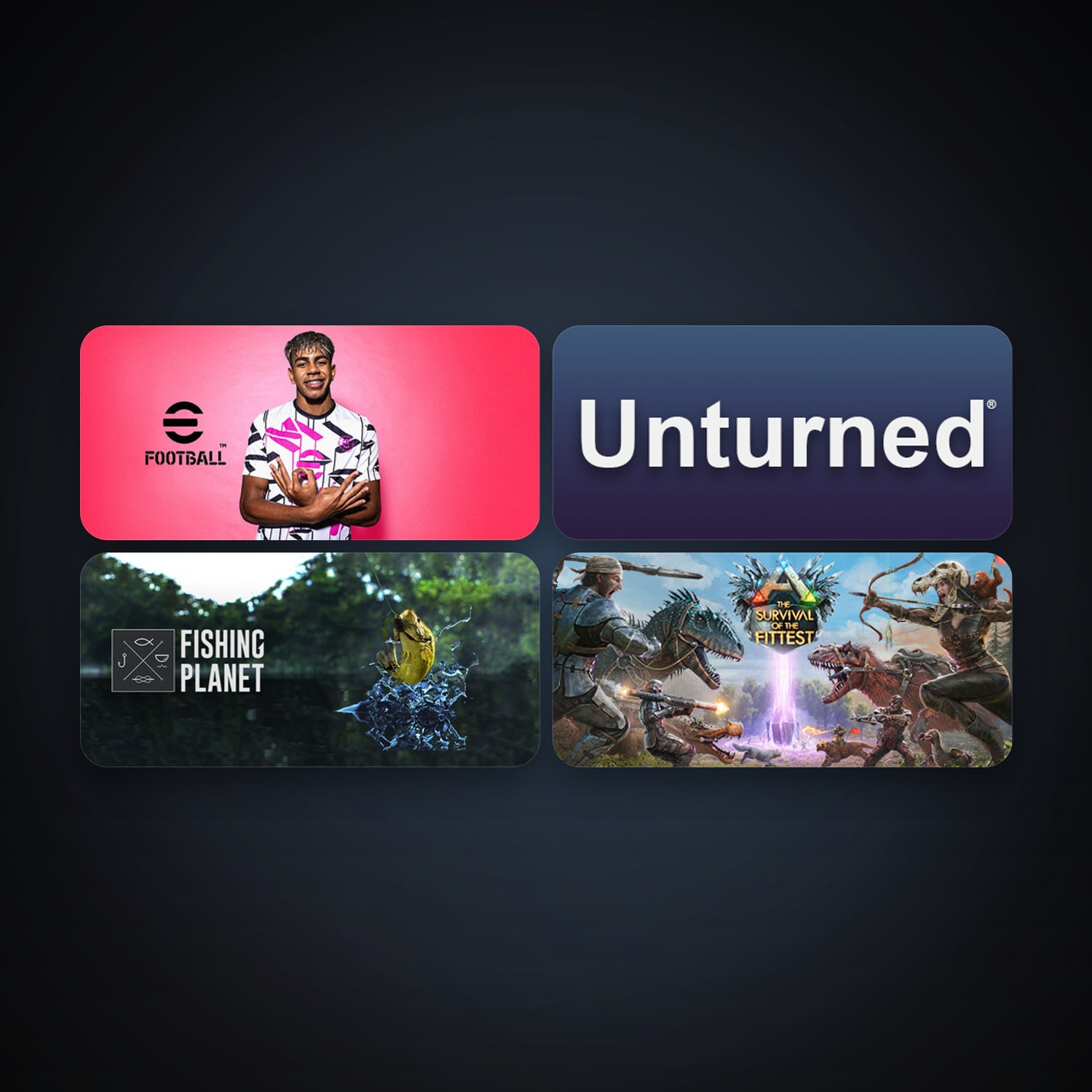 Unturned + Fishing Planet, 7 games, clean — HabibiAccounts