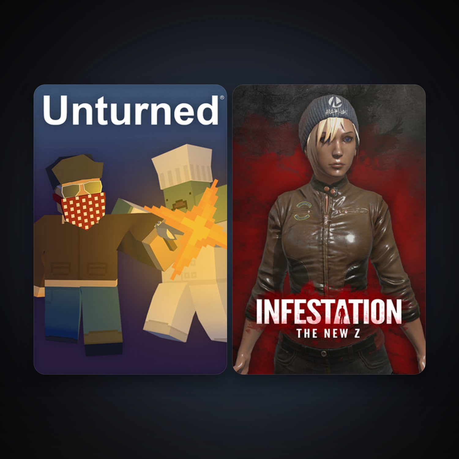 Unturned + Infestation: The New Z, 2 games, clean — HabibiAccounts