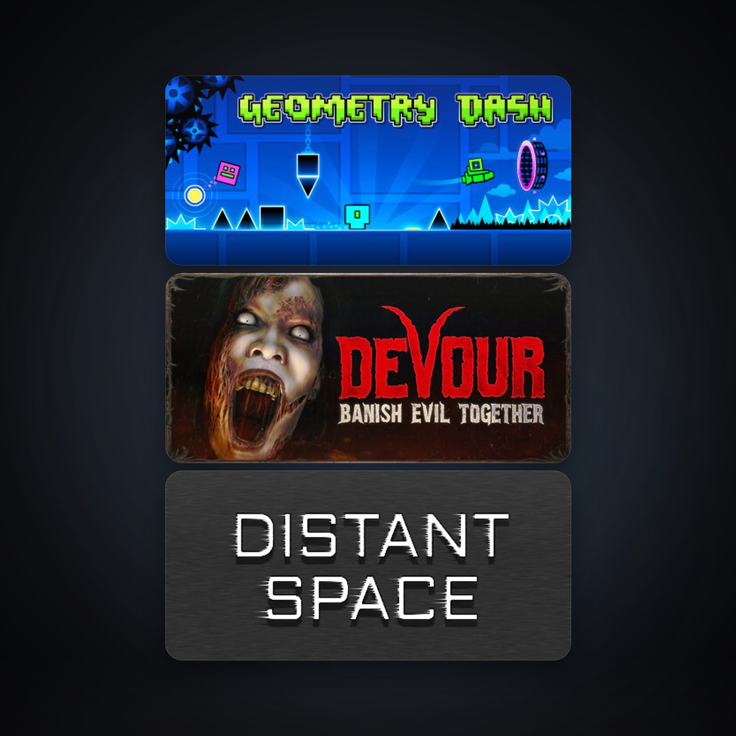Geometry Dash + Distant Space, 7 games, clean — HabibiAccounts