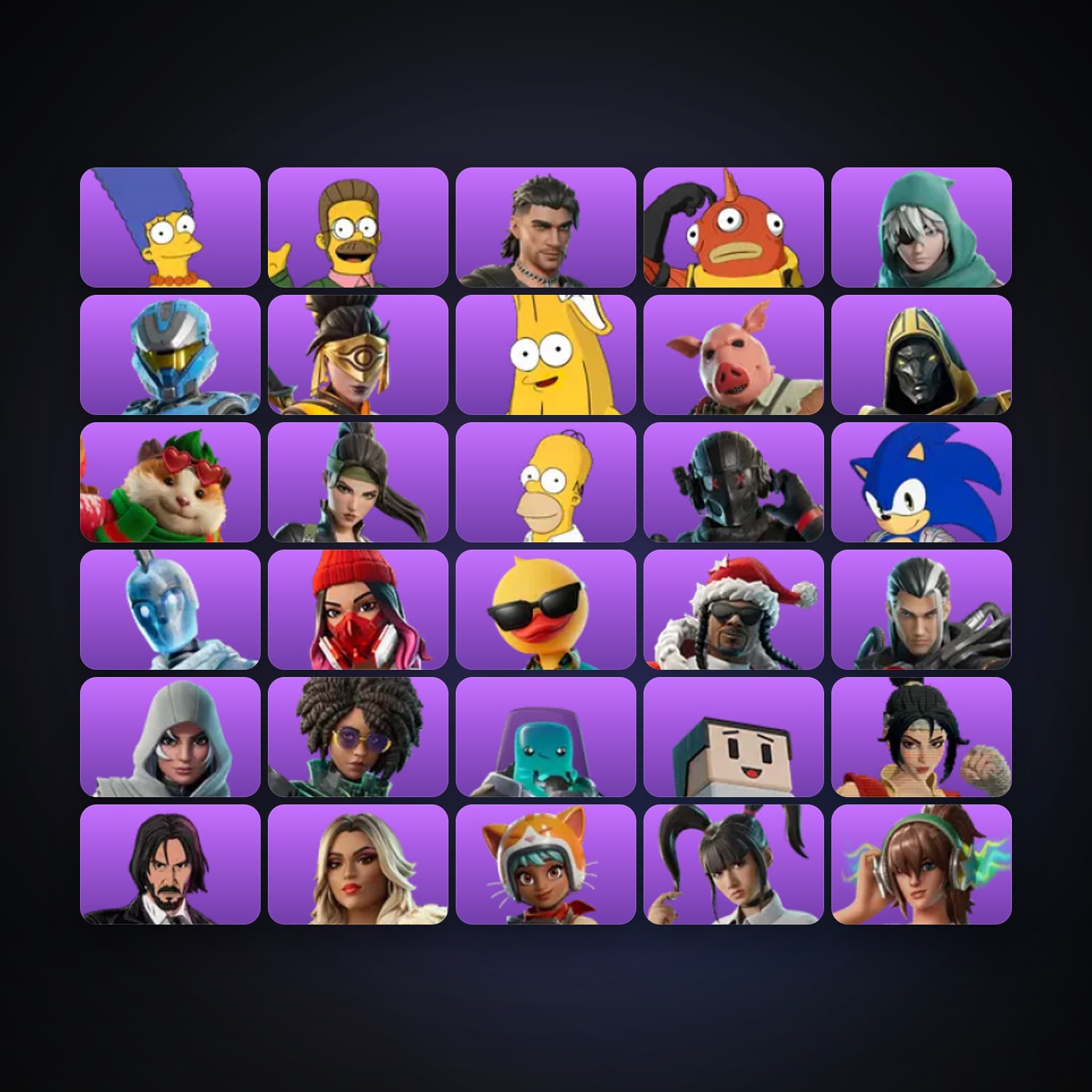 Marge Simpson — Ned Flanders — 30 skins — 300 V-Bucks — lvl 1252 — HabibiAccounts