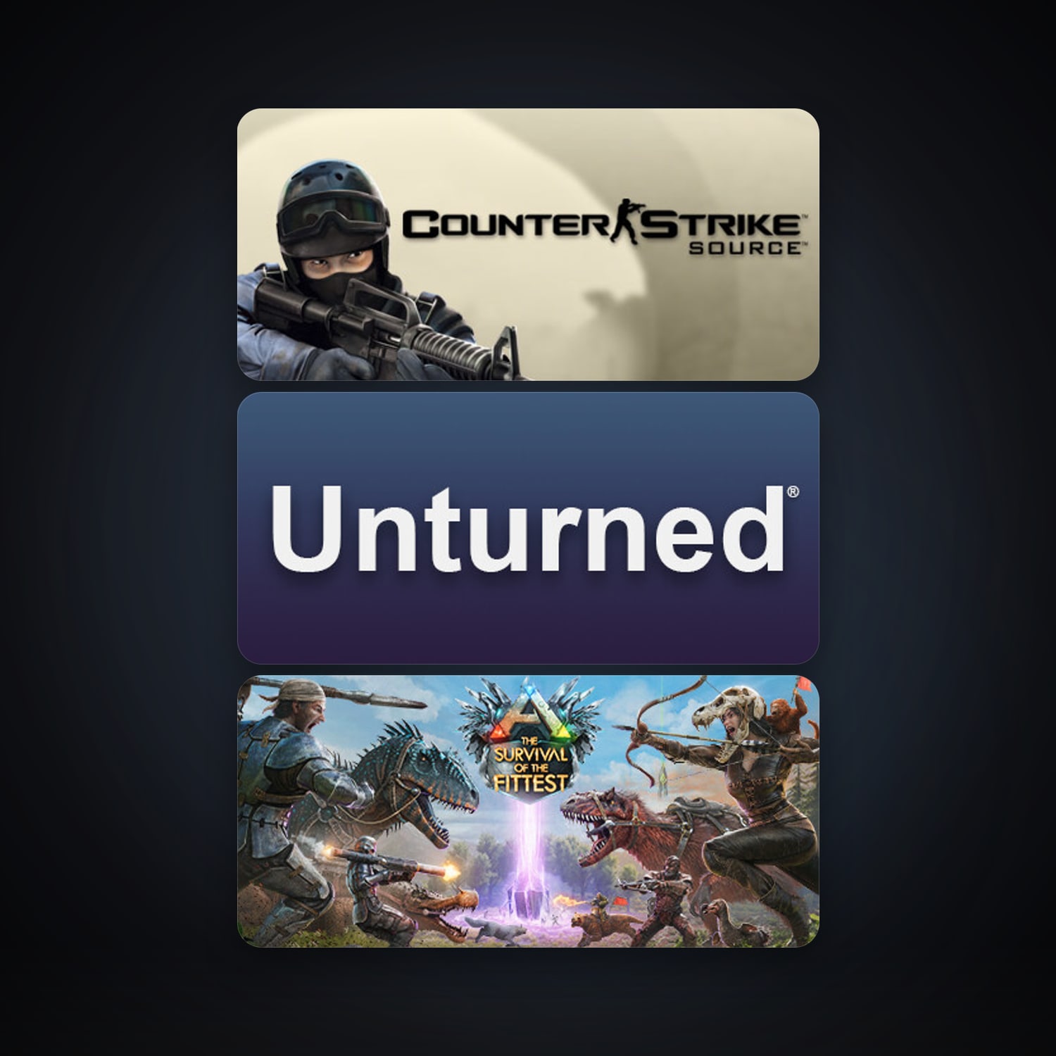 Counter-Strike: Source + Unturned, 7 games, clean — HabibiAccounts