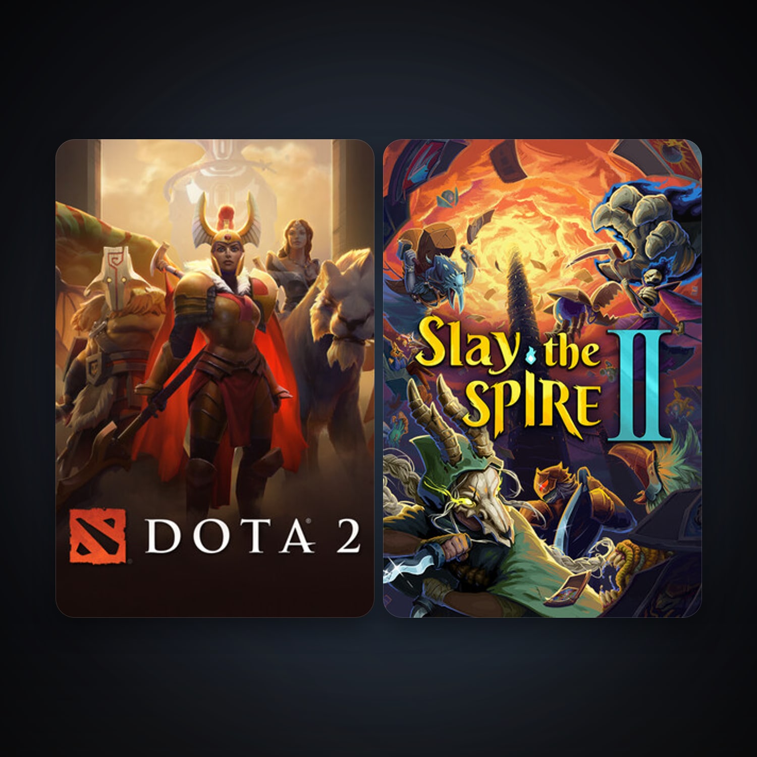 Dota 2 + Slay the Spire 2, 2 games, clean — HabibiAccounts