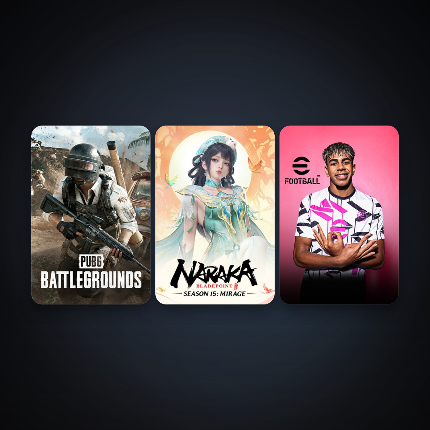 PUBG: BATTLEGROUNDS + NARAKA: BLADEPOINT, 5 games, clean — HabibiAccounts