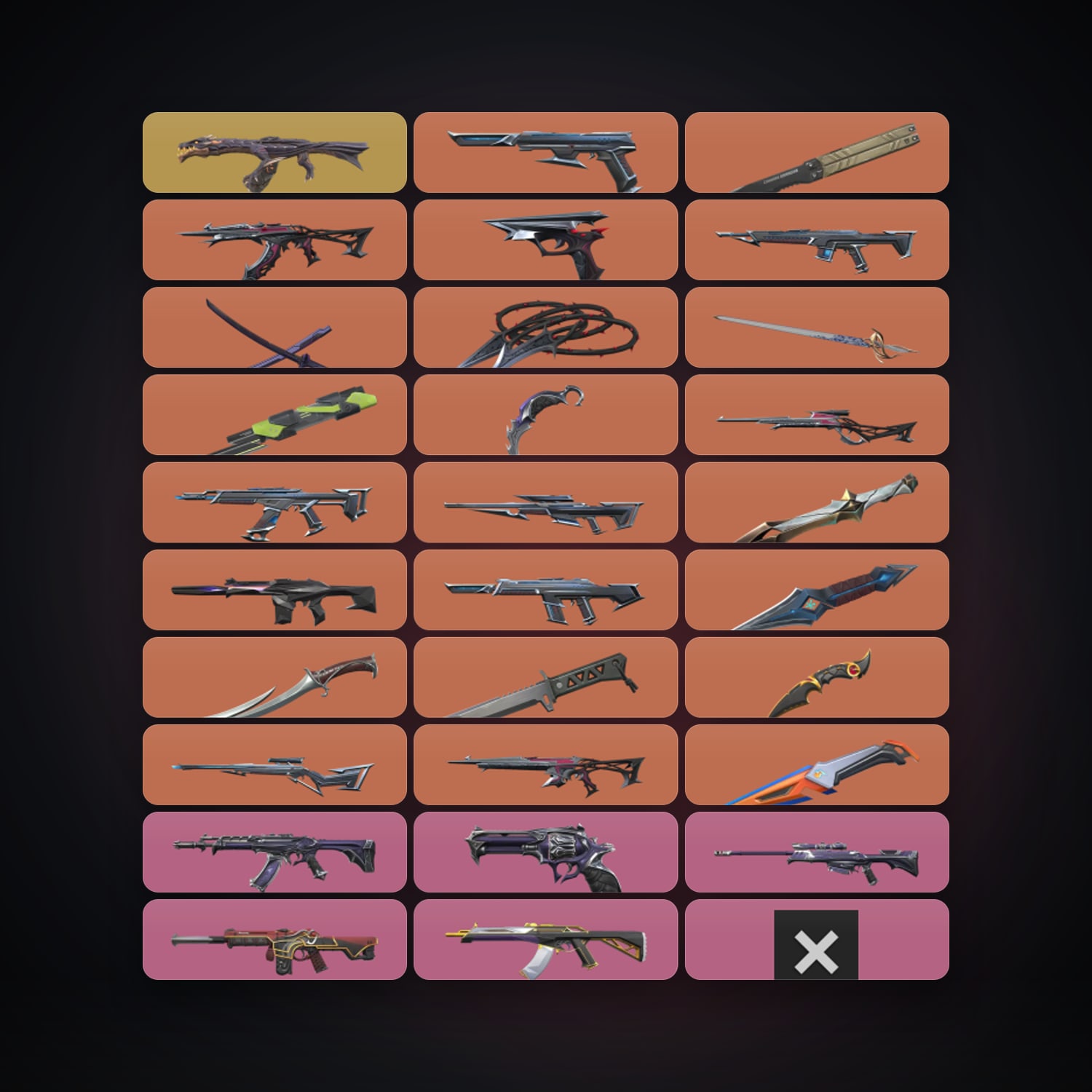 NA Plat 3 locker — 12 knives, 110 skins, lvl 195 — HabibiAccounts