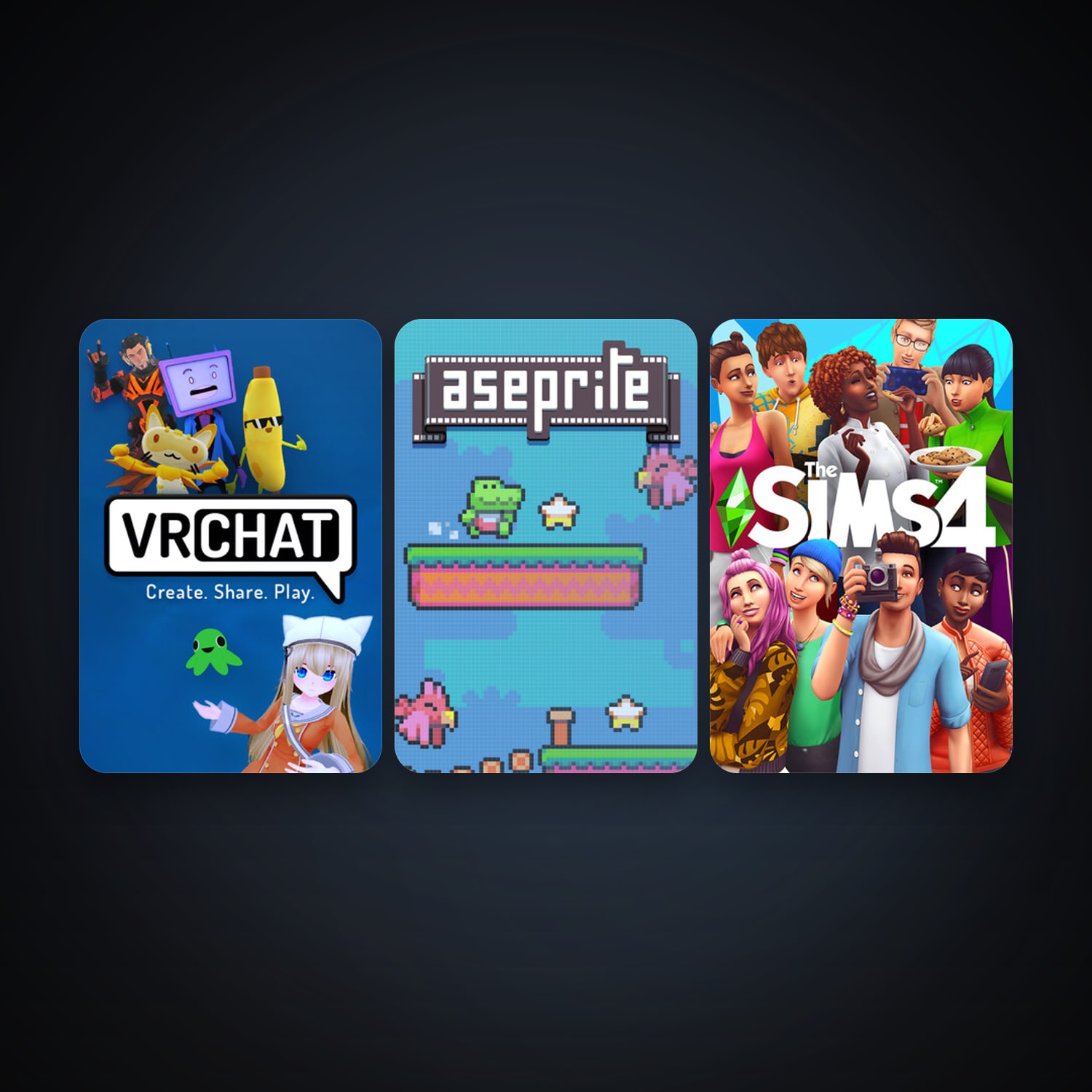 Aseprite + VRChat, 5 games, clean — HabibiAccounts