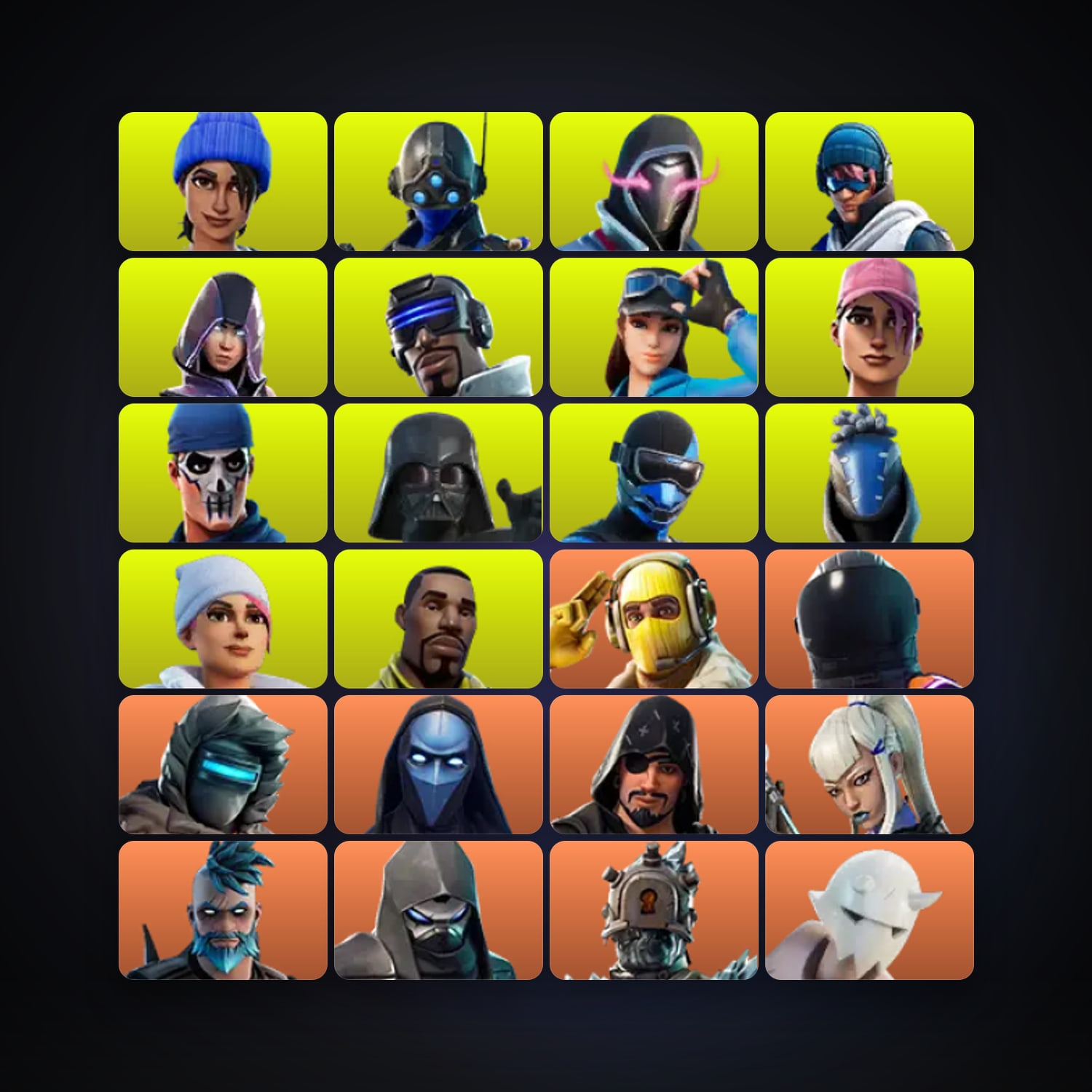 هالحساب فورتنايت، اللوكر مليان 219 سكن، 300 فيبوكس، لفل 1818، 162 فوز — HabibiAccounts