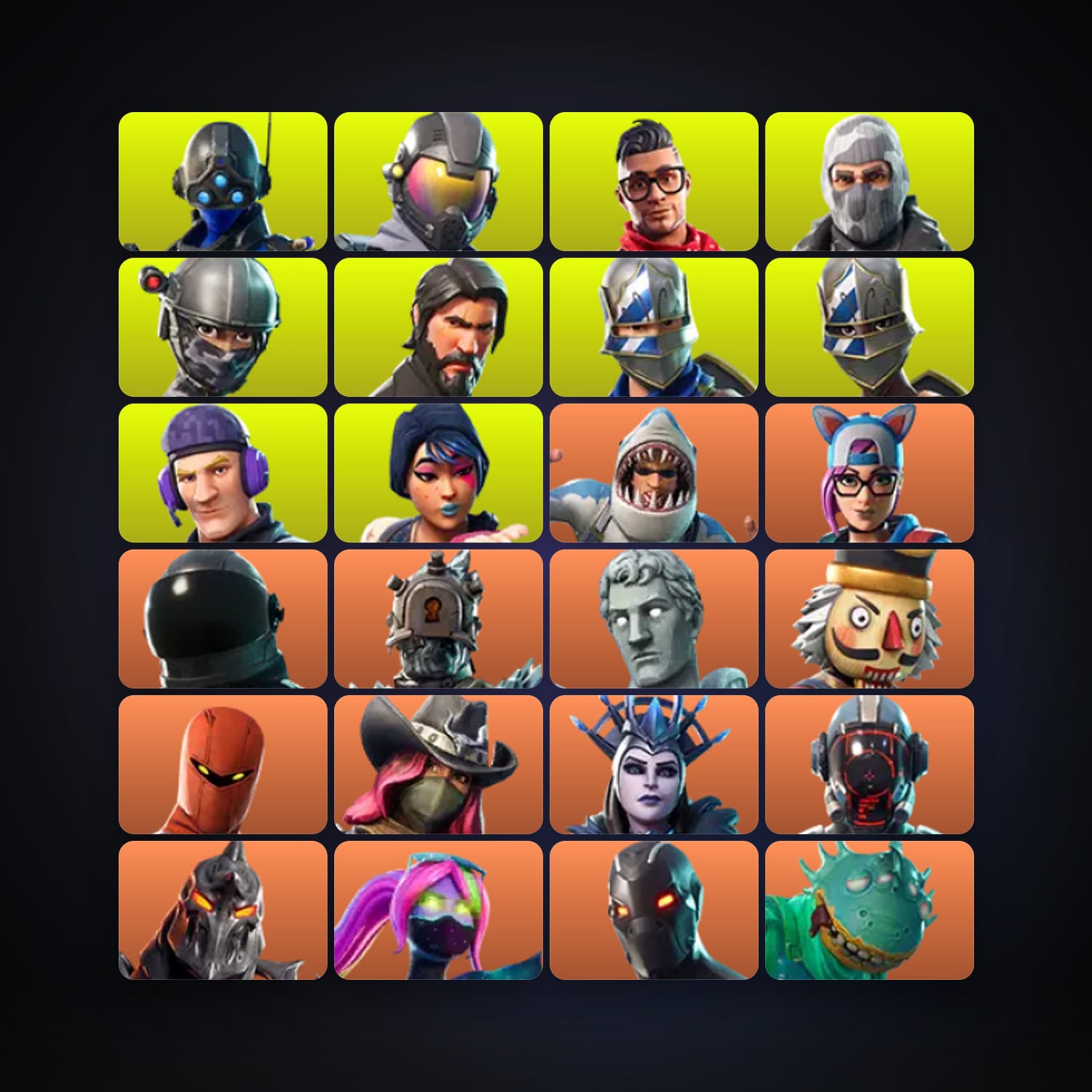 هالحساب فورتنايت، اللوكر مليان 182 سكن، 750 فيبوكس، لفل 1582، 242 فوز — HabibiAccounts