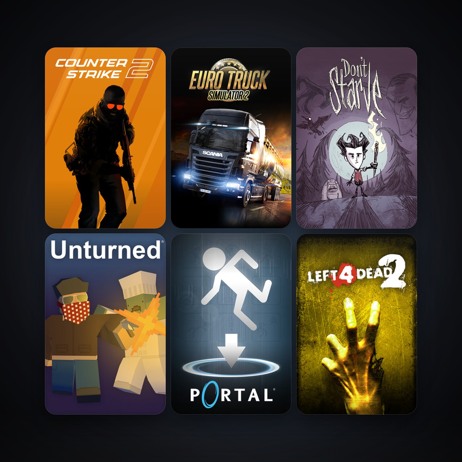 Portal + Left 4 Dead 2, 9 games, clean — HabibiAccounts