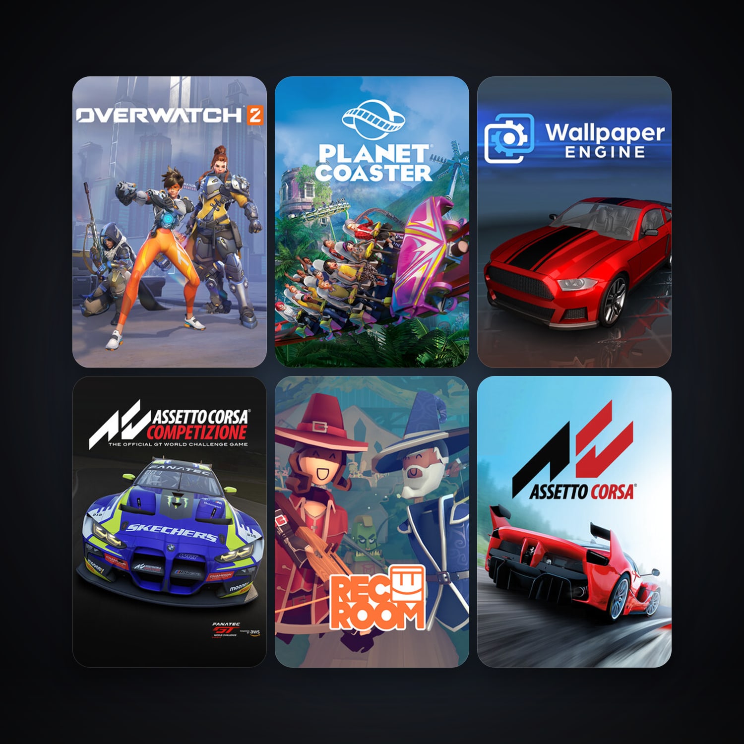 Assetto Corsa + Wallpaper Engine, 12 games, clean — HabibiAccounts