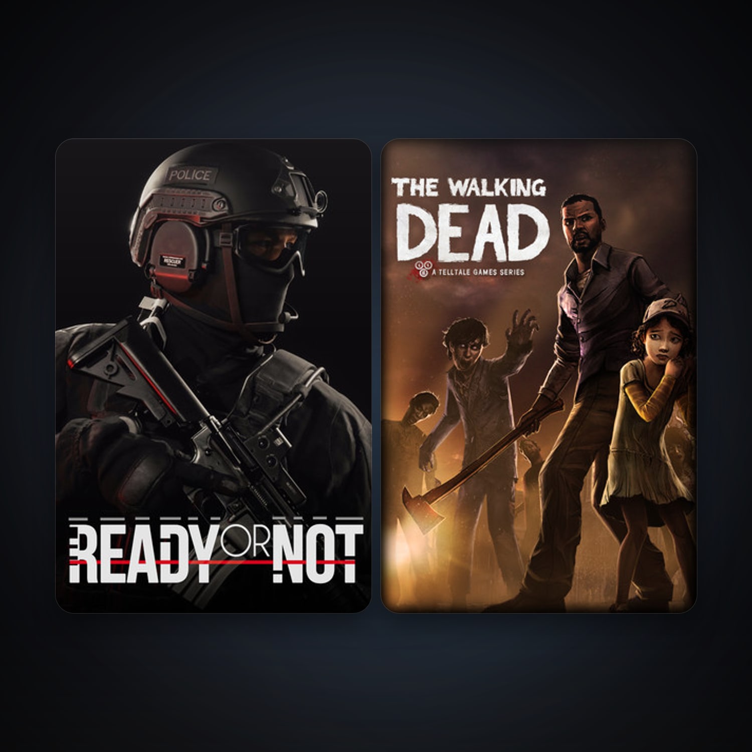 The Walking Dead + Ready or Not, 2 games, clean — HabibiAccounts