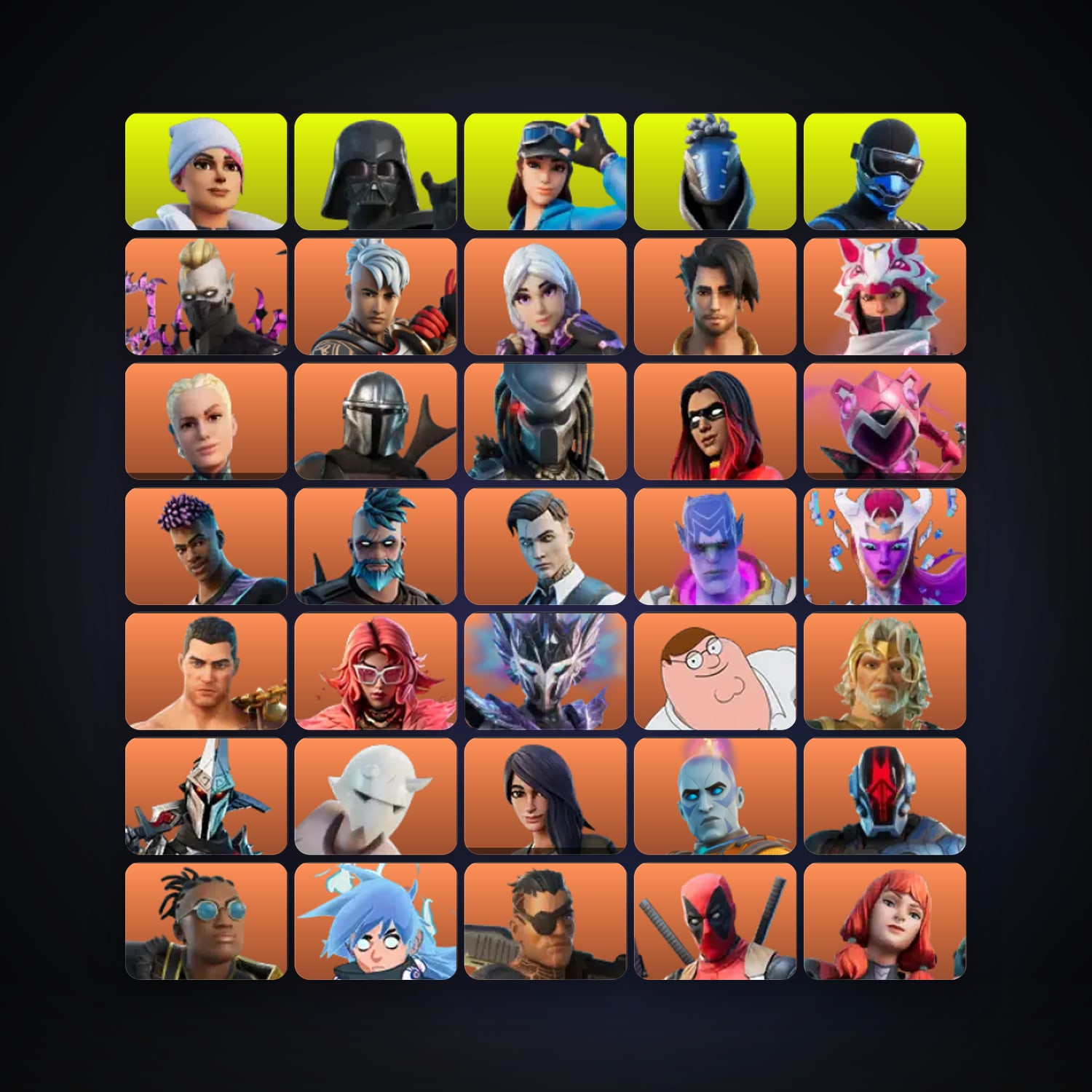 Fortnite locker — 288 skins — 650 V-Bucks — lvl 4351 — HabibiAccounts
