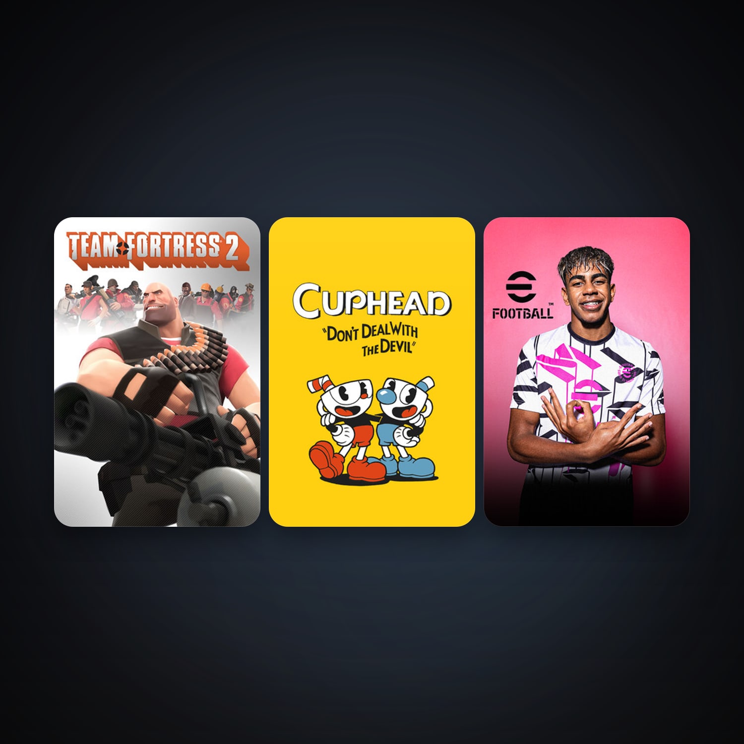 Team Fortress 2 + Cuphead, 3 games, clean — HabibiAccounts