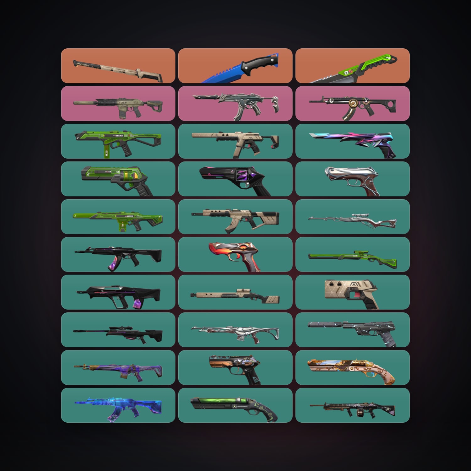 LA Gold 2 locker — 3 knives, 62 skins, lvl 187 — HabibiAccounts