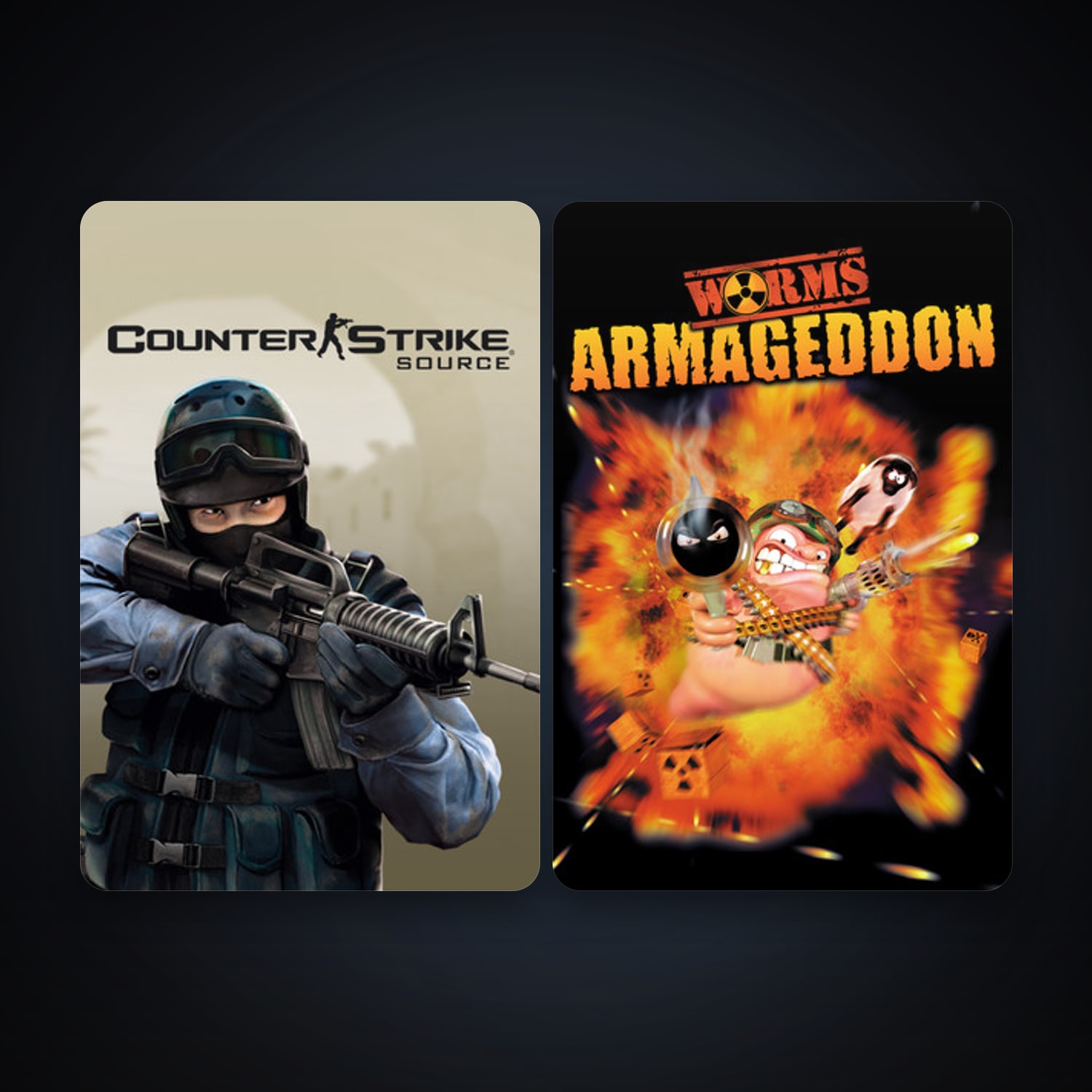 Counter-Strike: Source + Worms Armageddon, 2 games, clean — HabibiAccounts