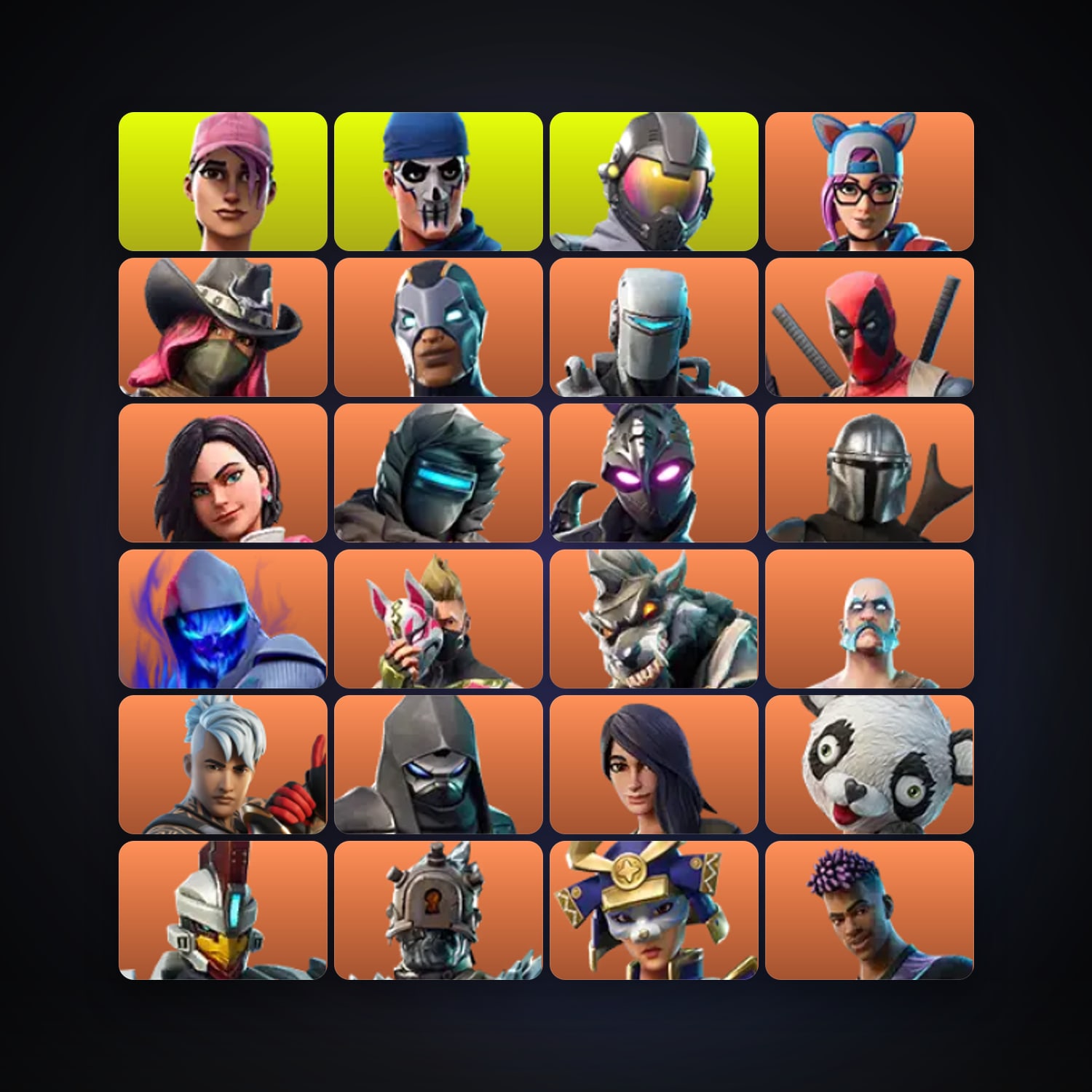 هالحساب فورتنايت Lynx وCalamity، اللوكر مليان 96 سكن، 850 فيبوكس، لفل 1013، 82 فوز — HabibiAccounts