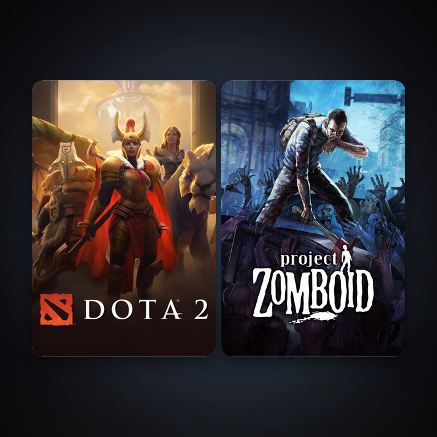 Dota 2 + Project Zomboid, 3 games, clean — HabibiAccounts