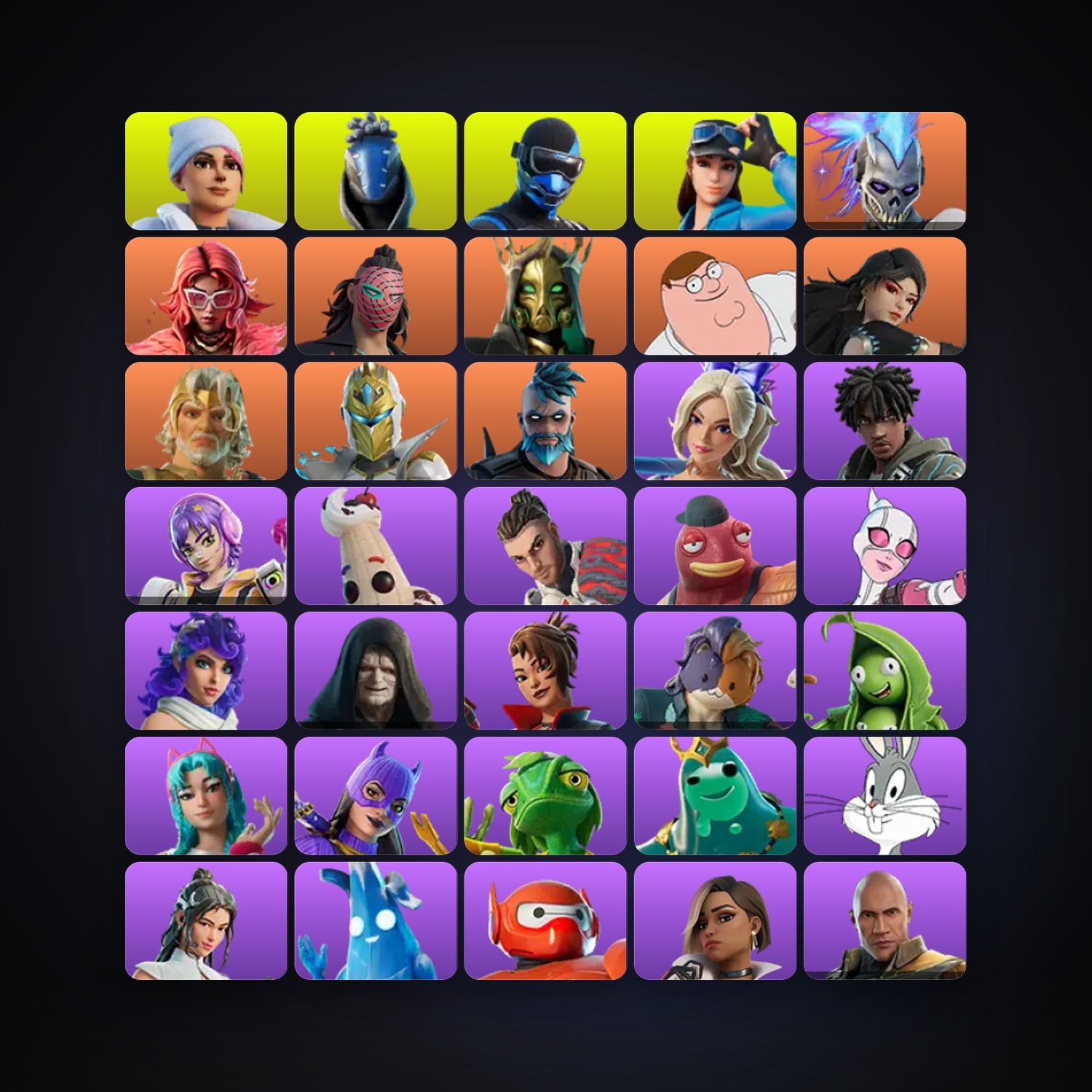 Fortnite locker — 151 skins — 700 V-Bucks — lvl 2892 — HabibiAccounts