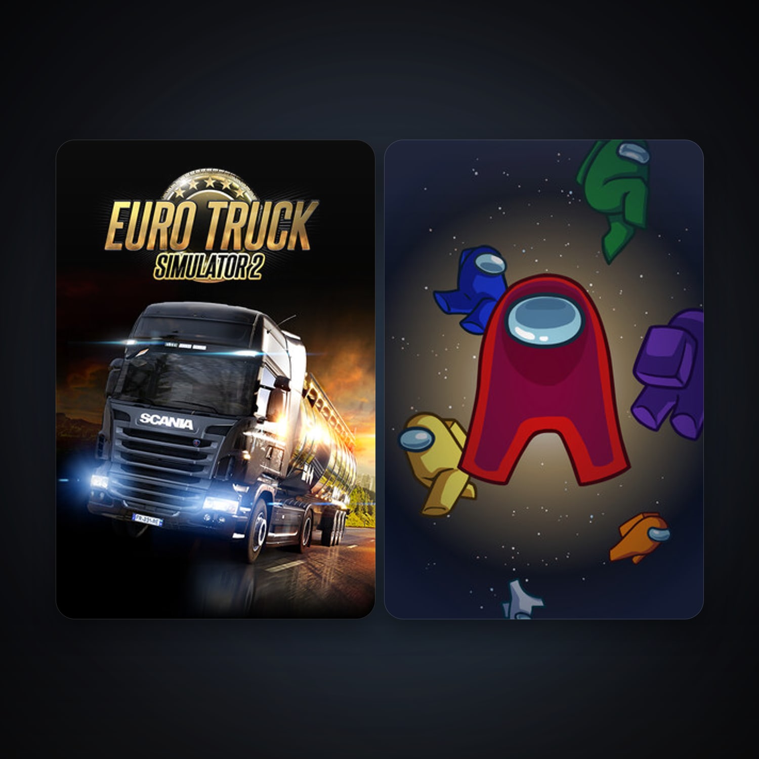 Euro Truck Simulator 2 + Among Us, 3 games, clean — HabibiAccounts
