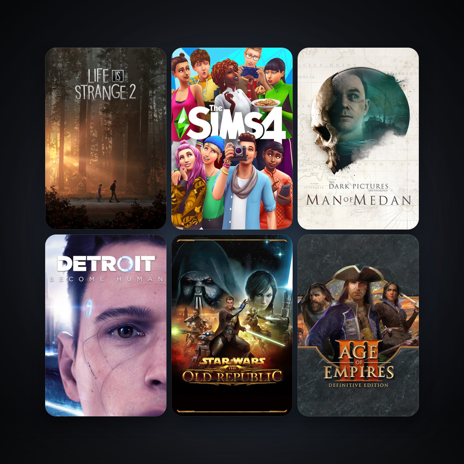 Life is Strange 2 + Age of Empires III: Definitive Edition, 13 games, clean — HabibiAccounts