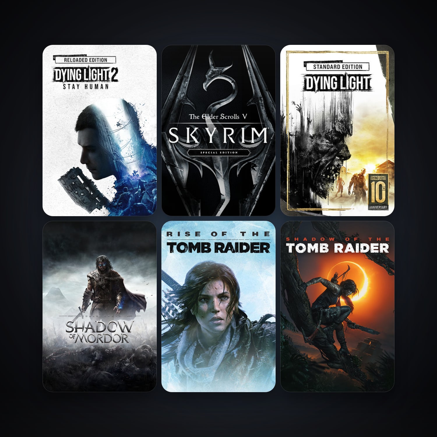 Tomb Raider + Dying Light, 14 games, clean — HabibiAccounts