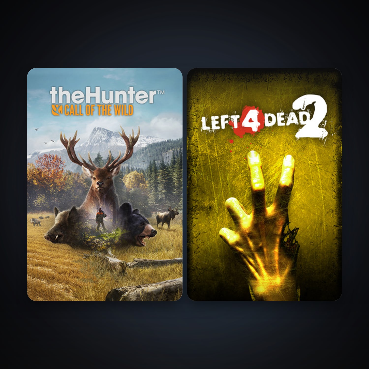 Left 4 Dead 2 + theHunter: Call of the Wild, 4 games, clean — HabibiAccounts