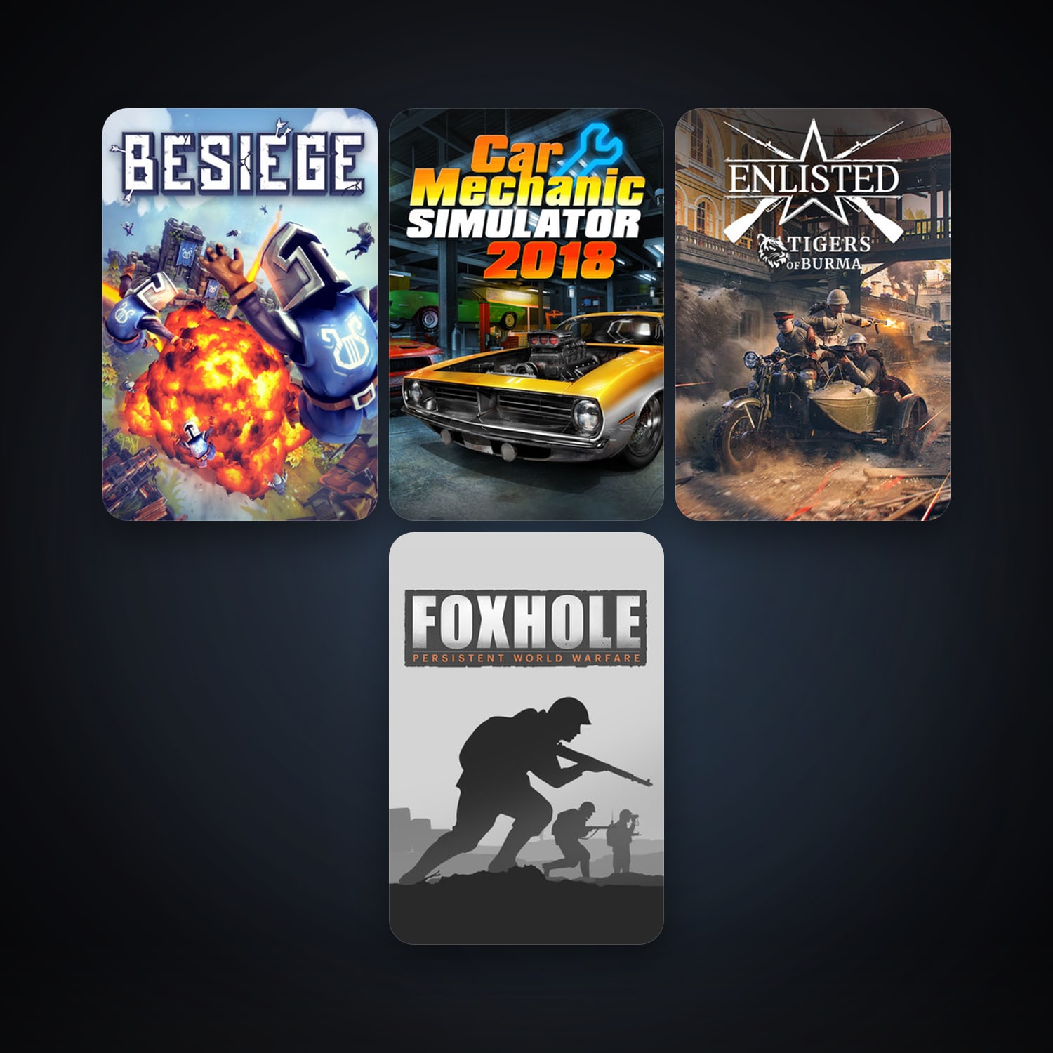 Besiege + Foxhole, 11 games, clean — HabibiAccounts