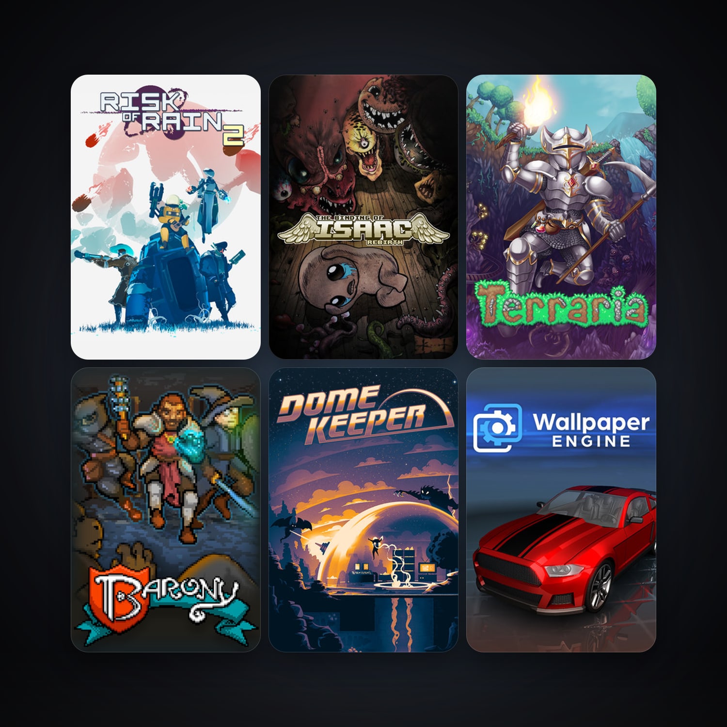 Terraria + The Binding of Isaac: Rebirth, 10 games, clean — HabibiAccounts