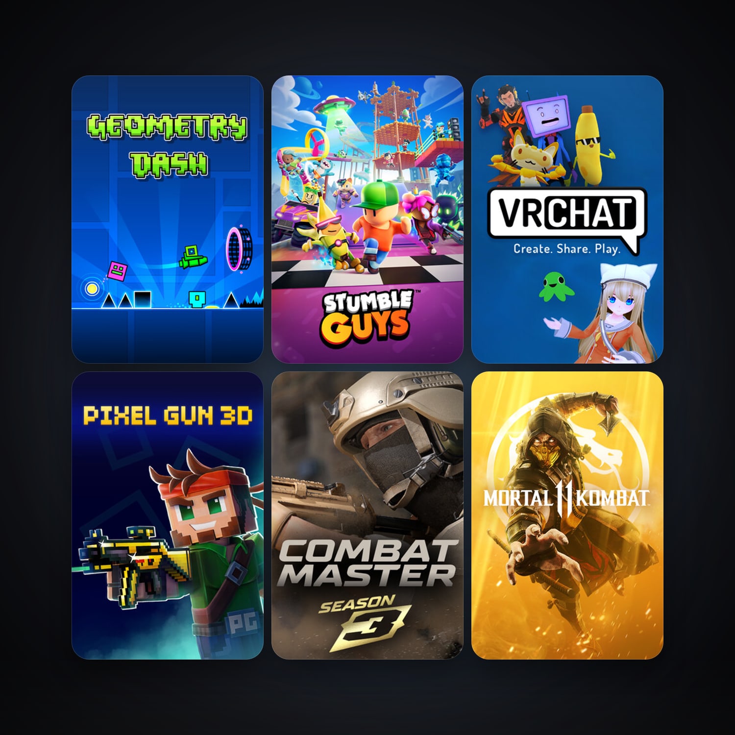 Geometry Dash + VRChat, 15 games, clean — HabibiAccounts