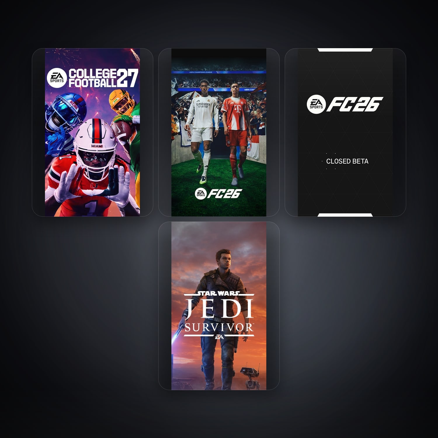 هالحساب إي إيه فيه EA Sports College Football 27 وEA Sports FC 26، US، 5 ألعاب — HabibiAccounts