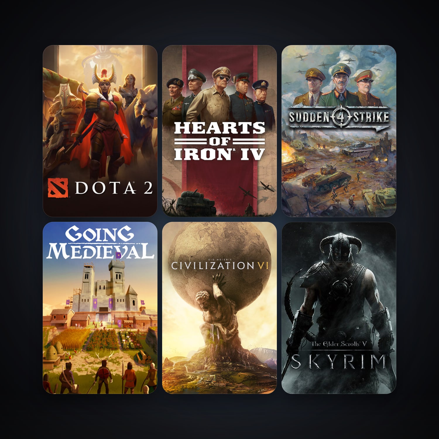 The Elder Scrolls V: Skyrim + Sid Meier's Civilization VI, 54 games, clean — HabibiAccounts