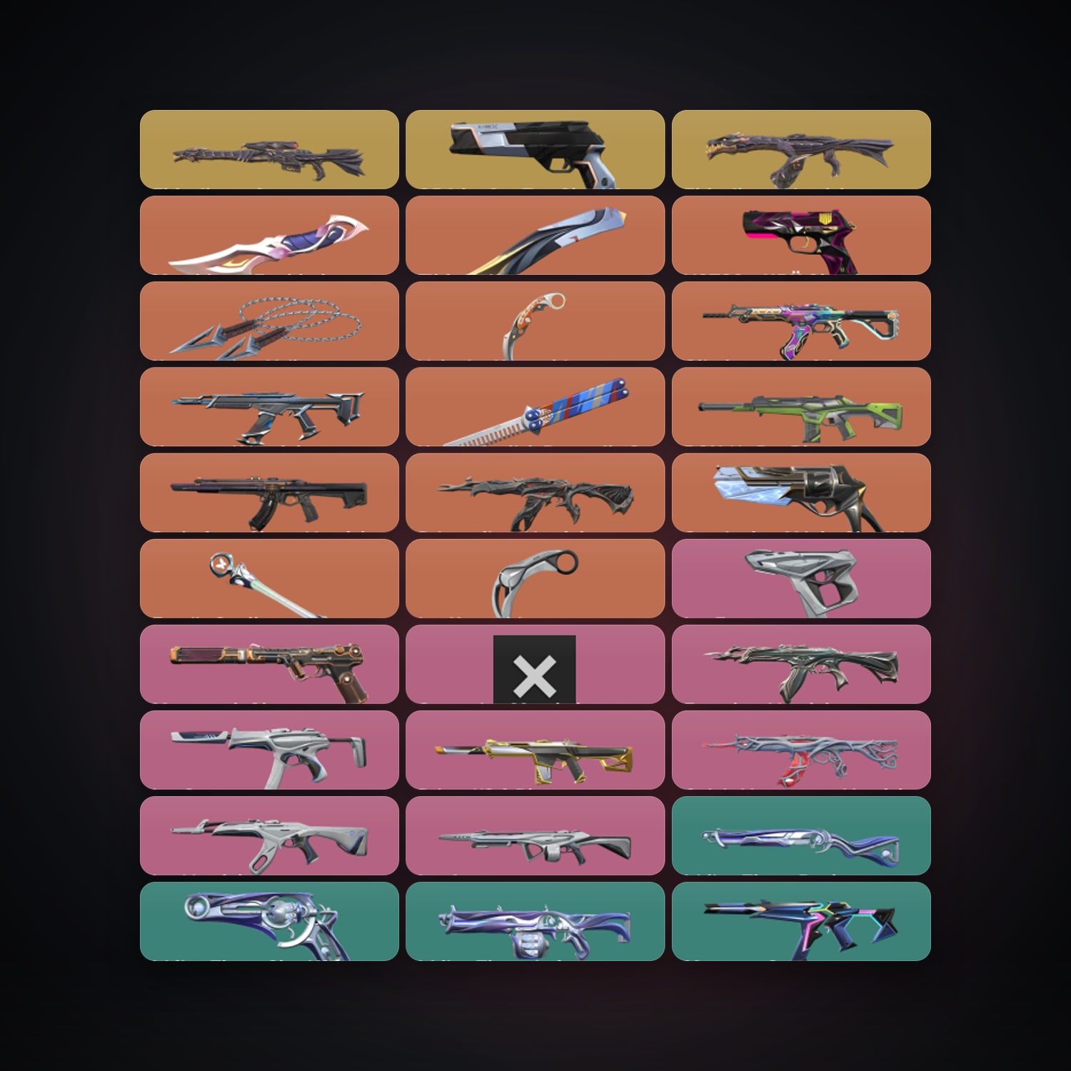 NA Silver 1 locker — 7 knives, 83 skins, lvl 291 — HabibiAccounts