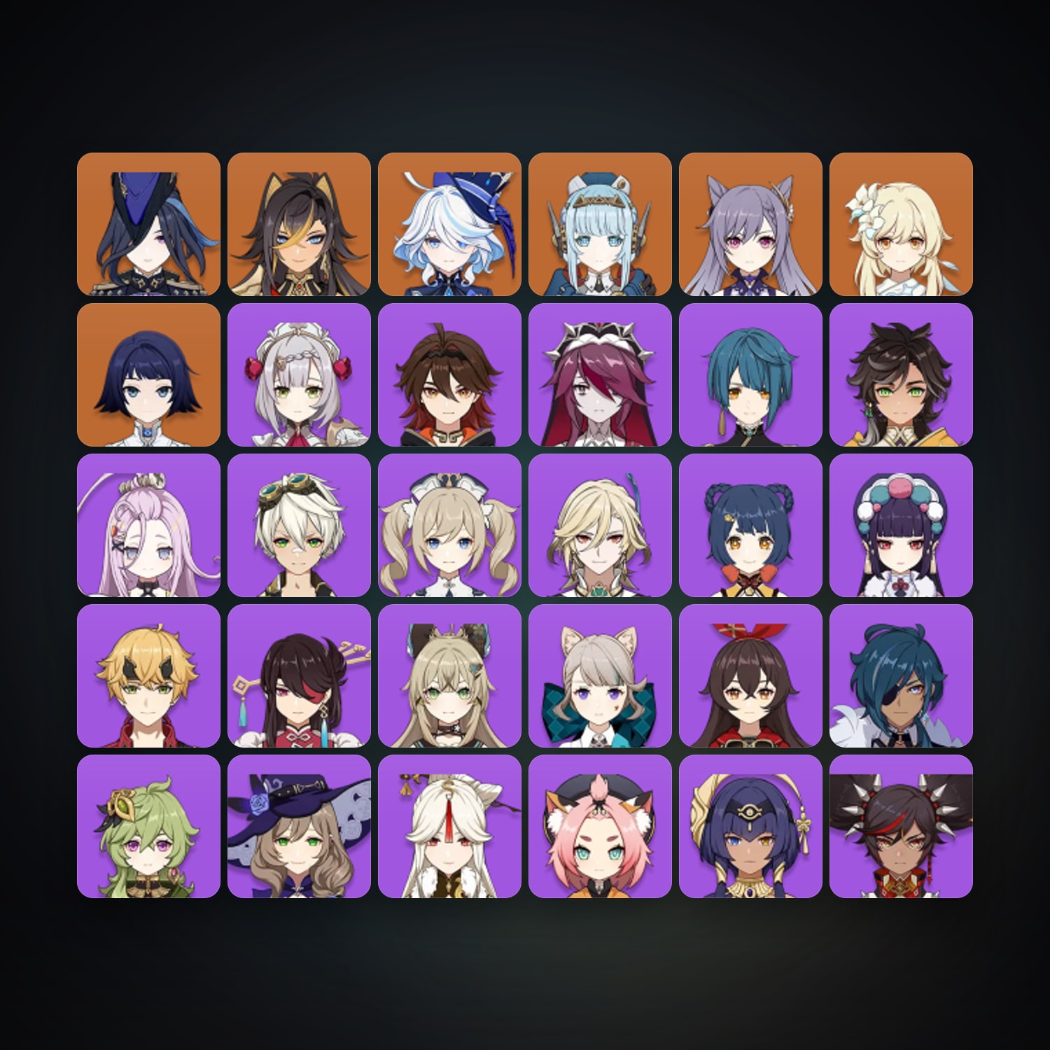 جينشن إمباكت | AR 54 | 31 شخصية | 5× 5★ — HabibiAccounts