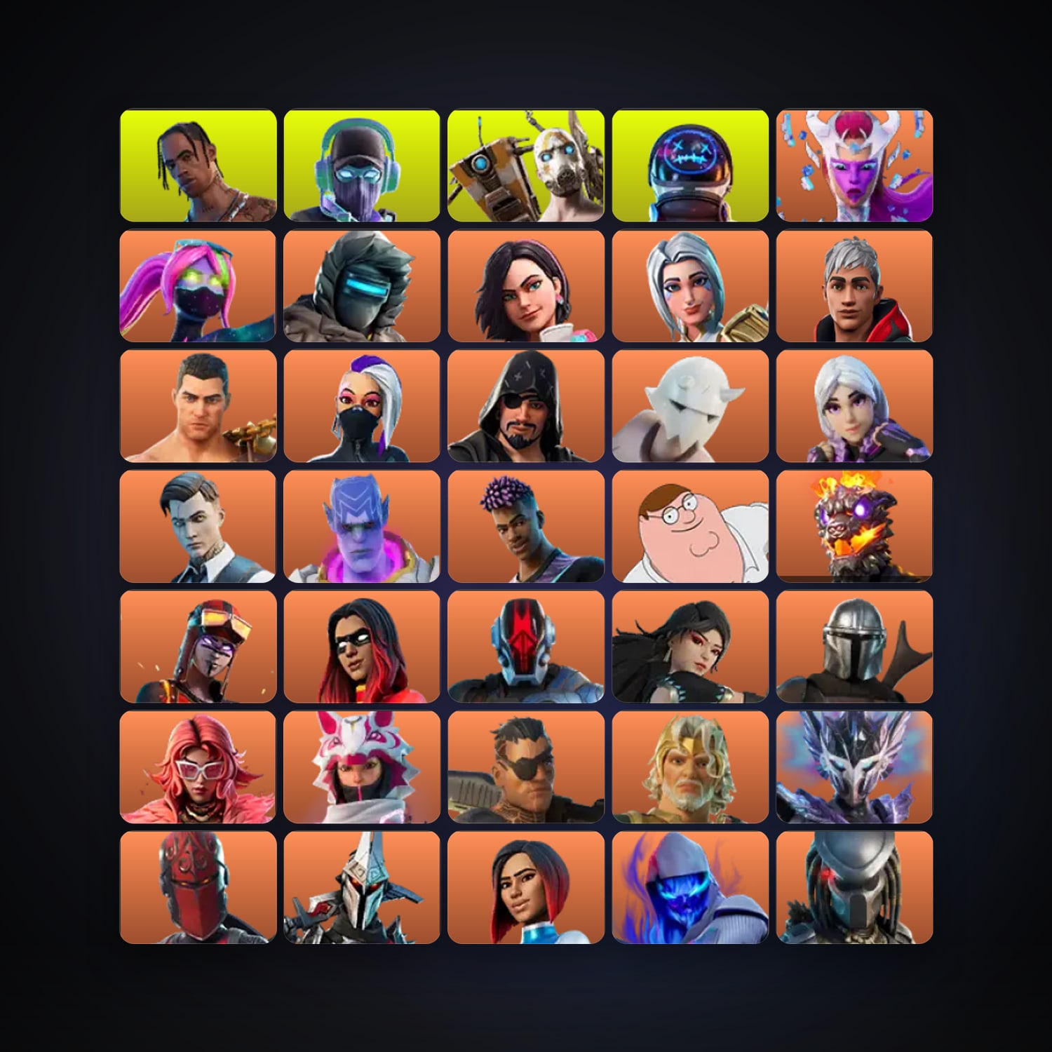 هالحساب فورتنايت، اللوكر مليان 424 سكن، 1.6K فيبوكس، لفل 4815، 1.4K فوز — HabibiAccounts