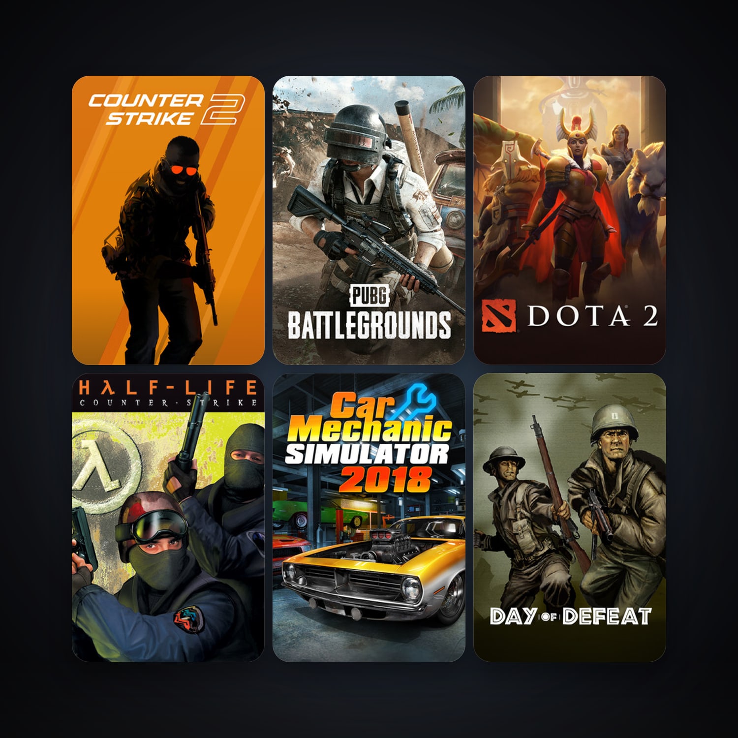 Counter-Strike + Day of Defeat, 11 games, Steam 14, clean — HabibiAccounts
