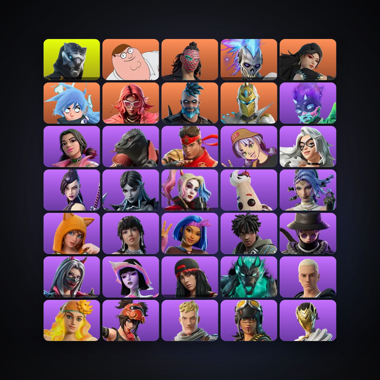 Fortnite locker — 125 skins — 2.8K V-Bucks — lvl 1016 — HabibiAccounts
