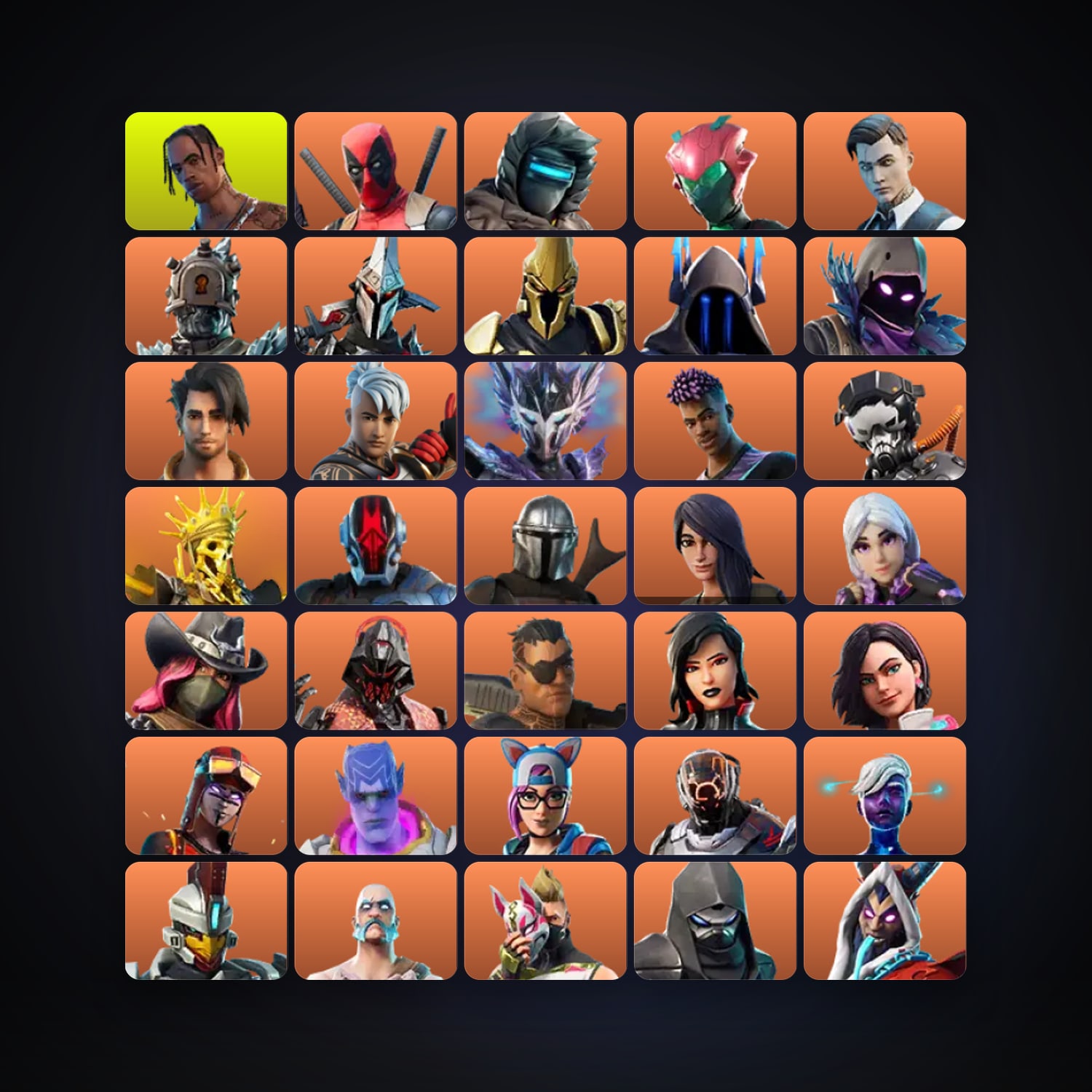 Fortnite locker — 216 skins — 400 V-Bucks — lvl 2564 — HabibiAccounts