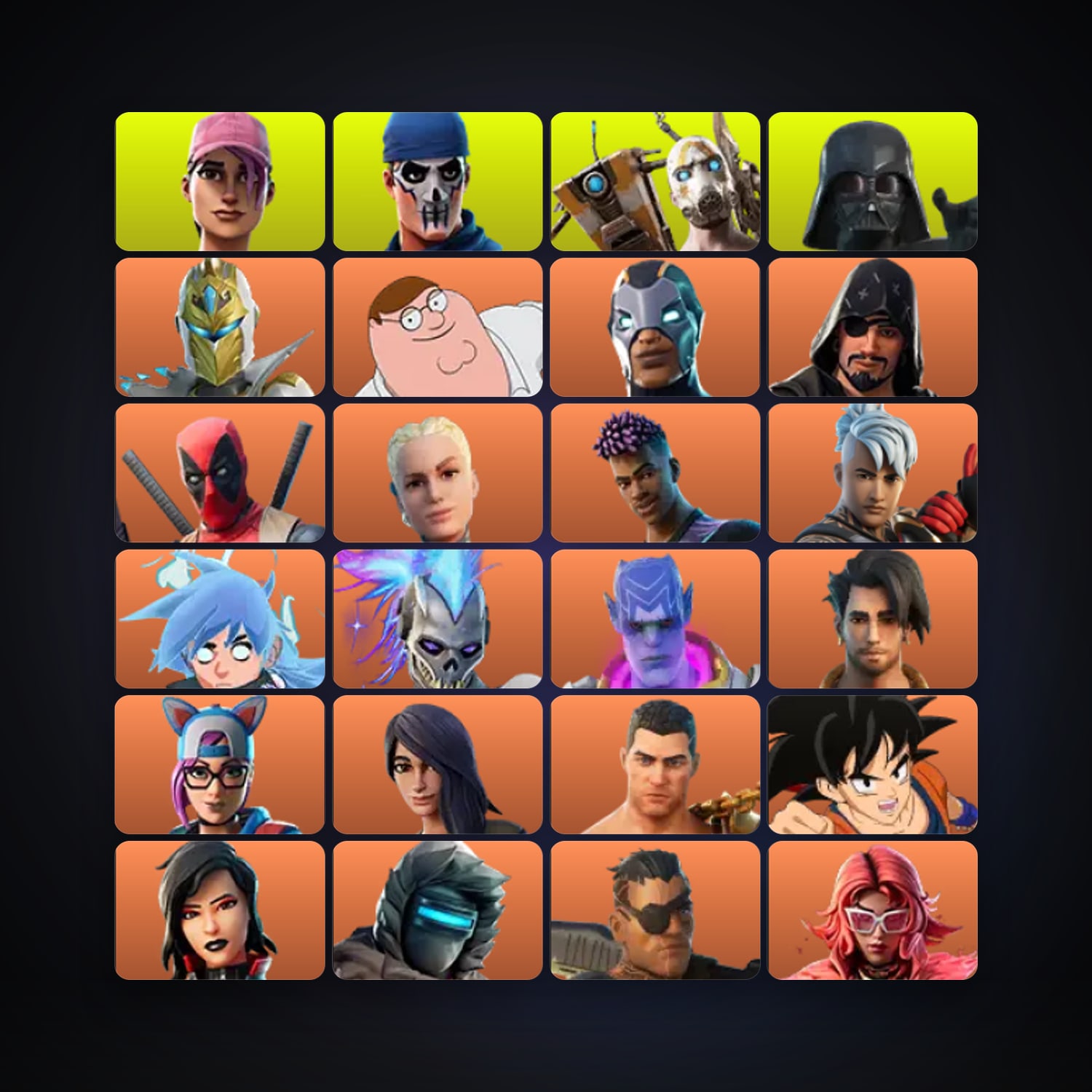 Fortnite locker — 244 skins — 550 V-Bucks — lvl 3040 — HabibiAccounts