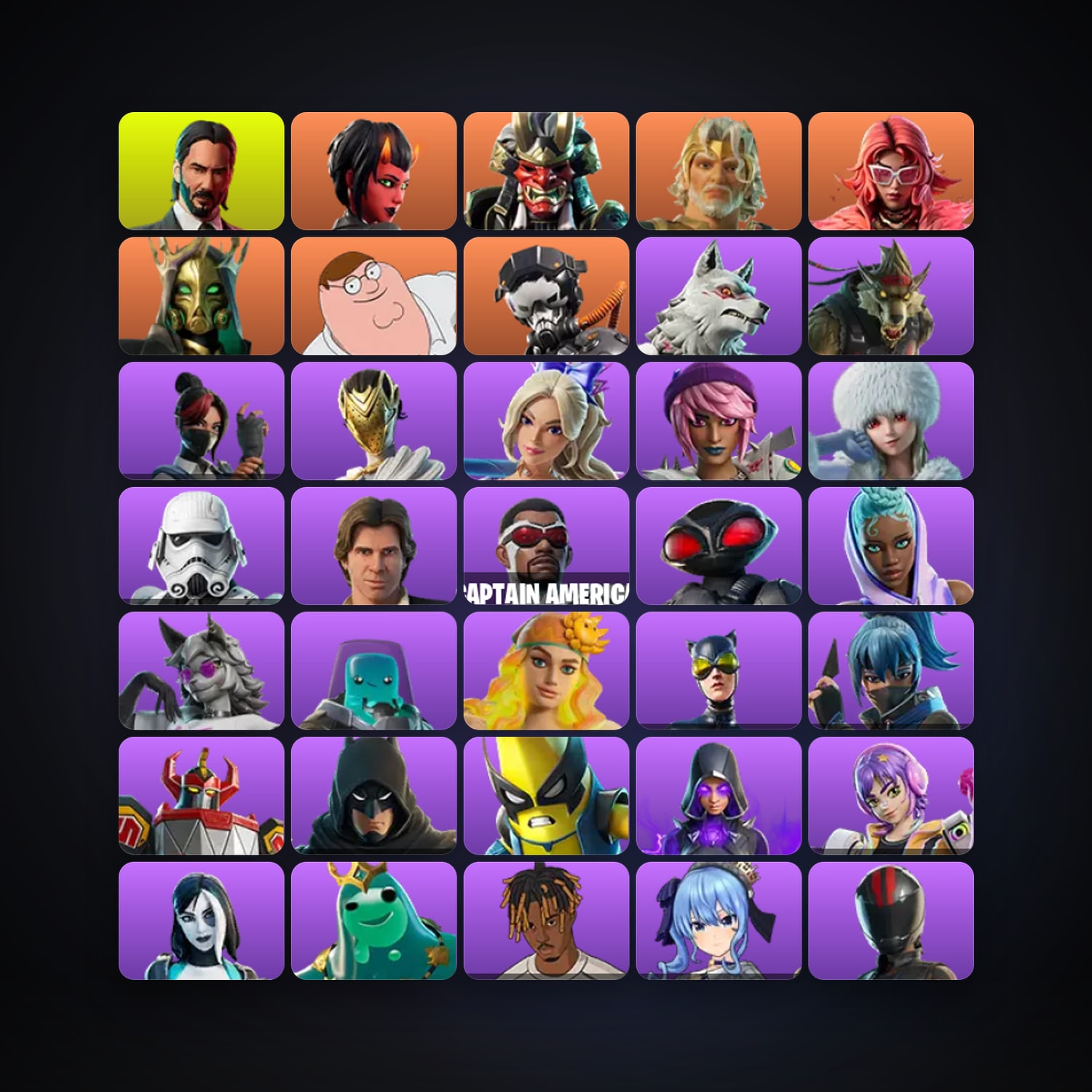 هالحساب فورتنايت Malice وShogun، اللوكر مليان 351 سكن، 2.5K فيبوكس، لفل 1749، 60 فوز — HabibiAccounts