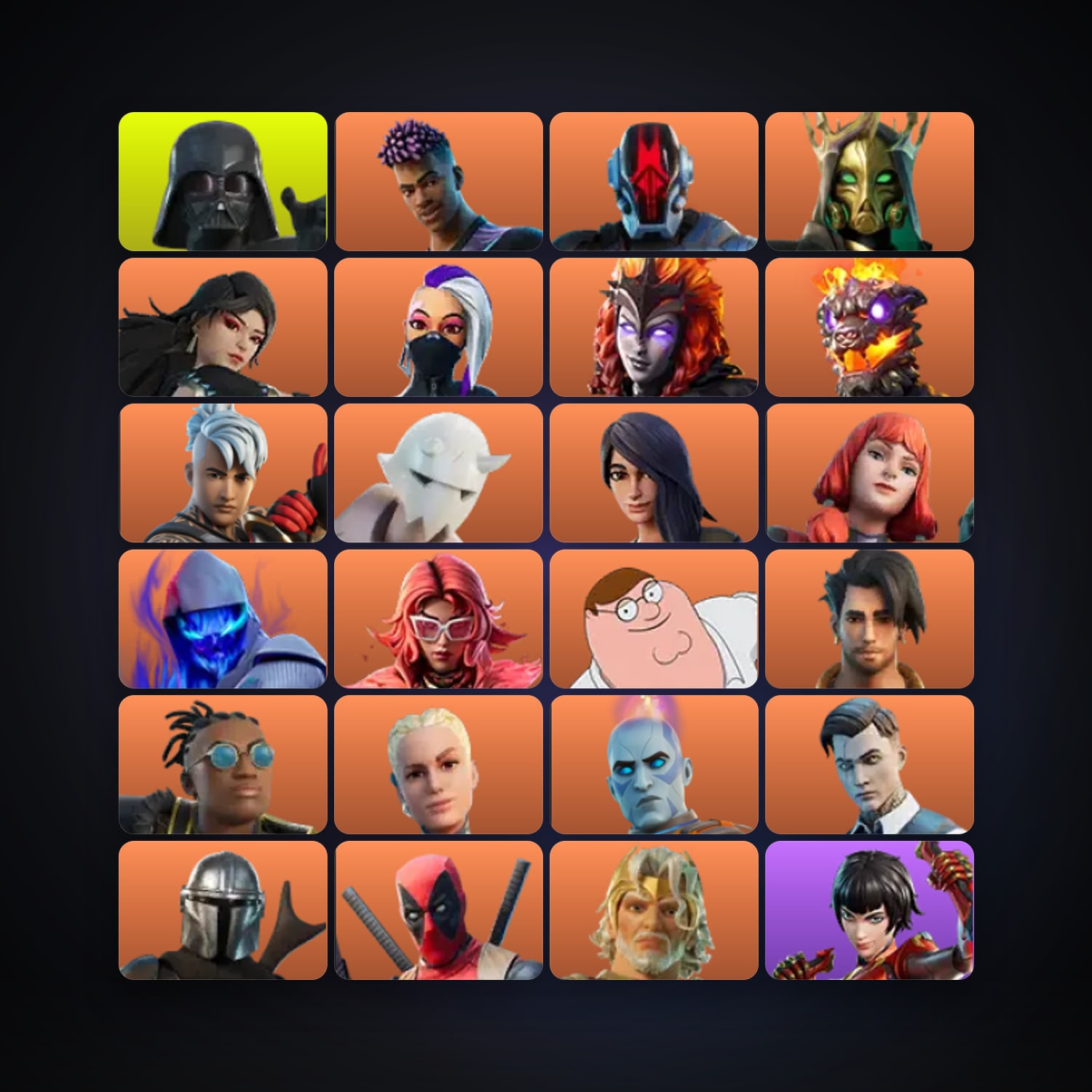 Fortnite locker — 304 skins — 1.7K V-Bucks — lvl 3284 — HabibiAccounts