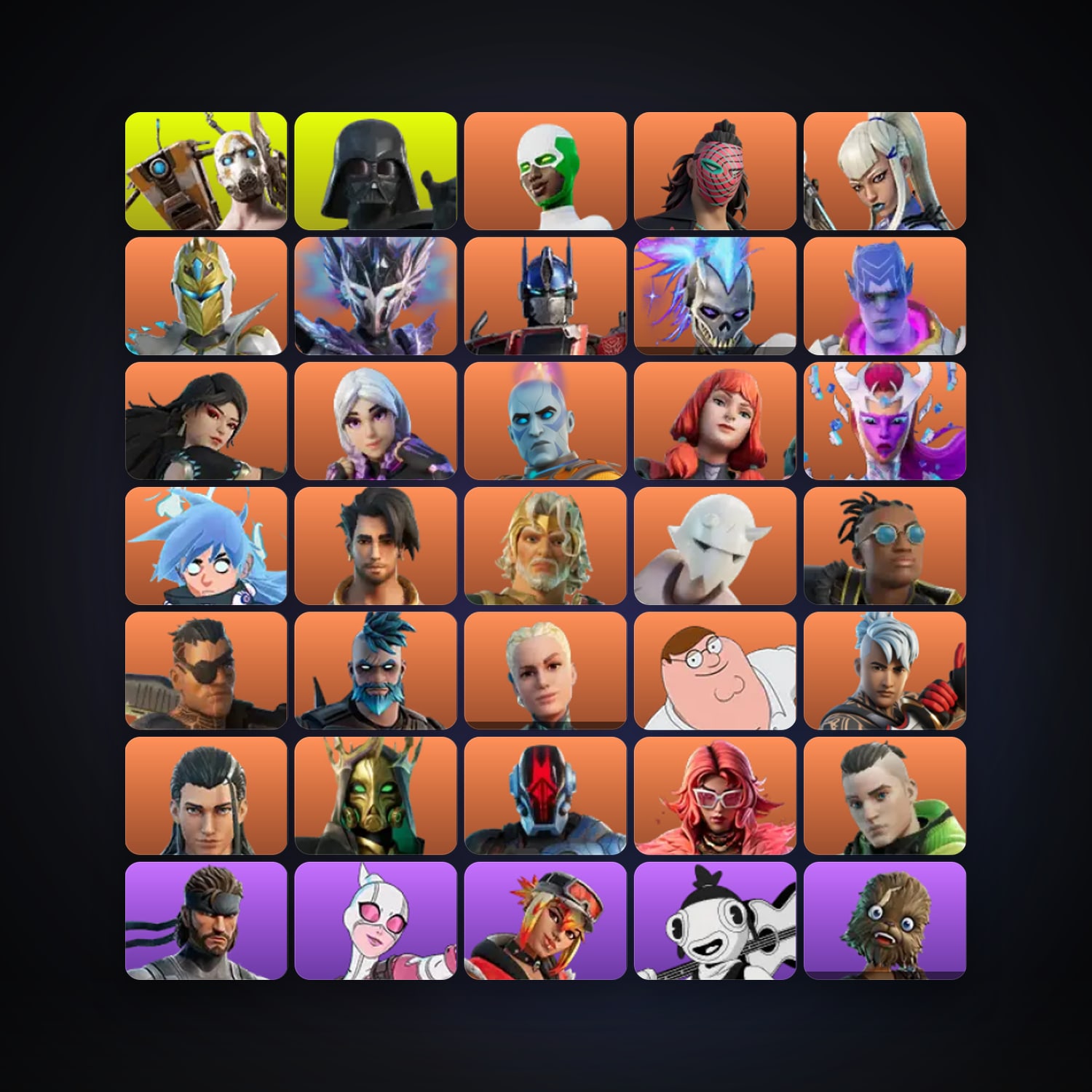 Fortnite locker — 174 skins — 500 V-Bucks — lvl 3430 — HabibiAccounts