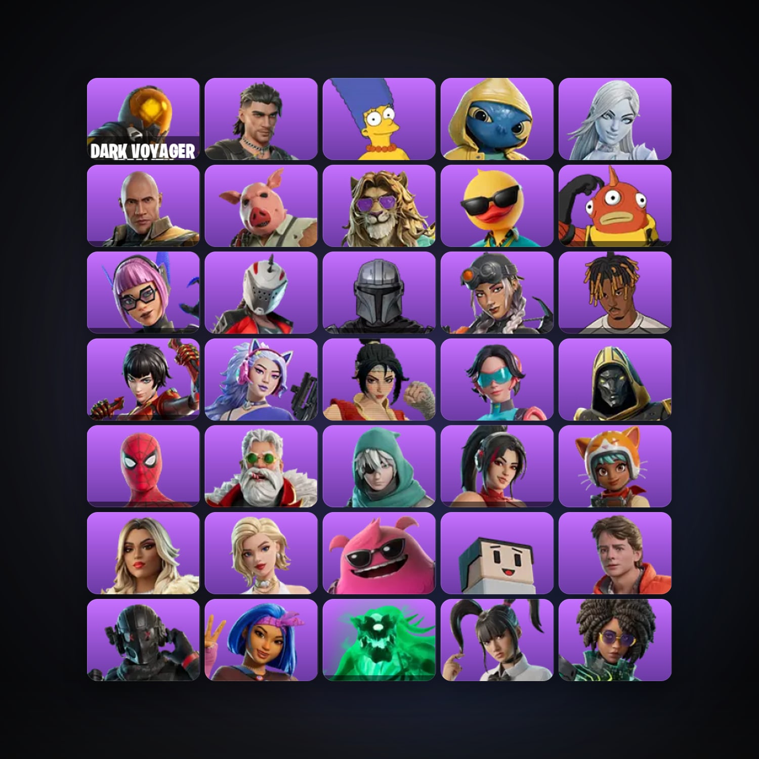 Fortnite locker — 50 skins — 500 V-Bucks — lvl 890 — HabibiAccounts